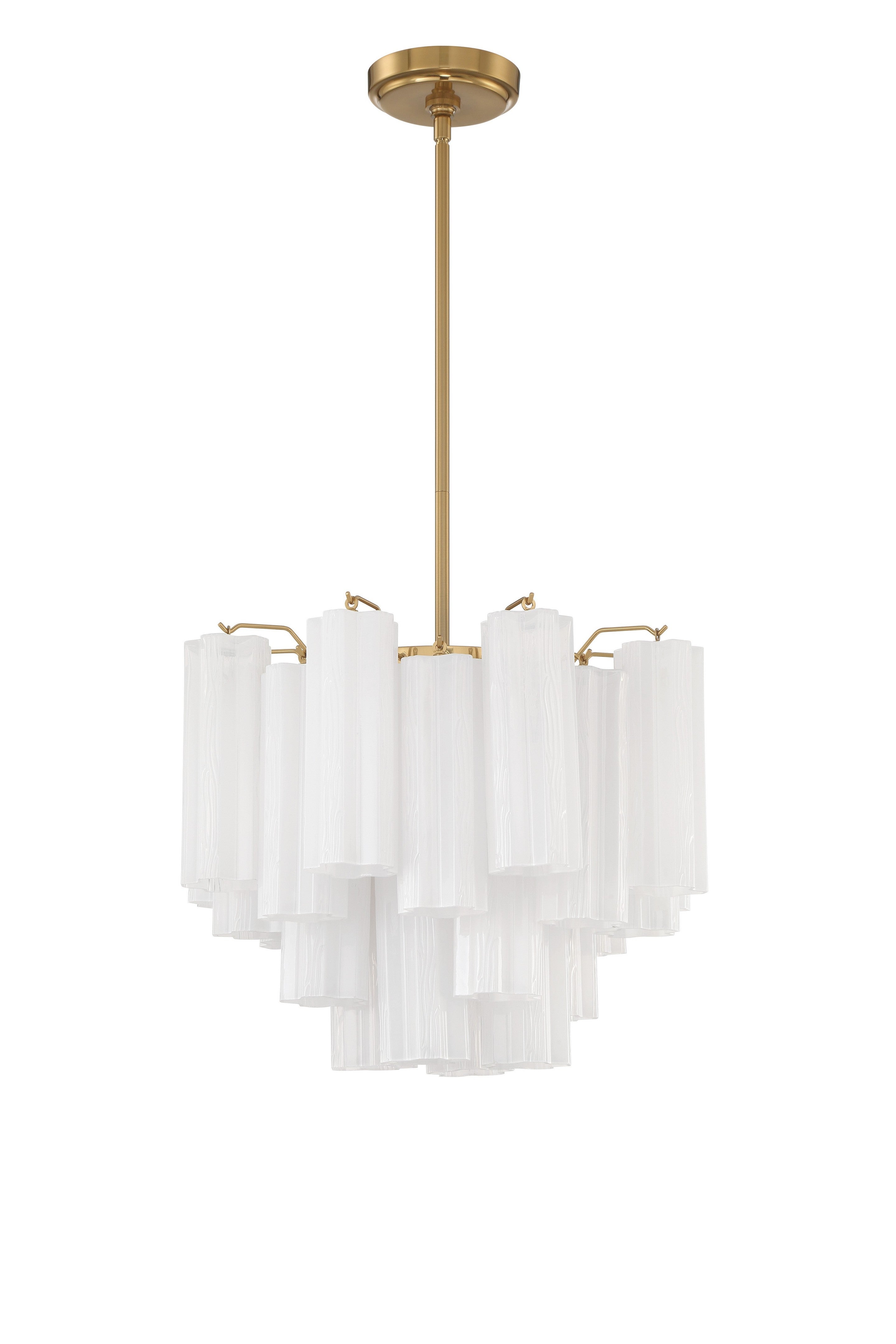 Crystorama Addis ADD-300-AG-WH – 17.75 Inch – 4 Light – Chandelier – Aged Brass – Dry Rated