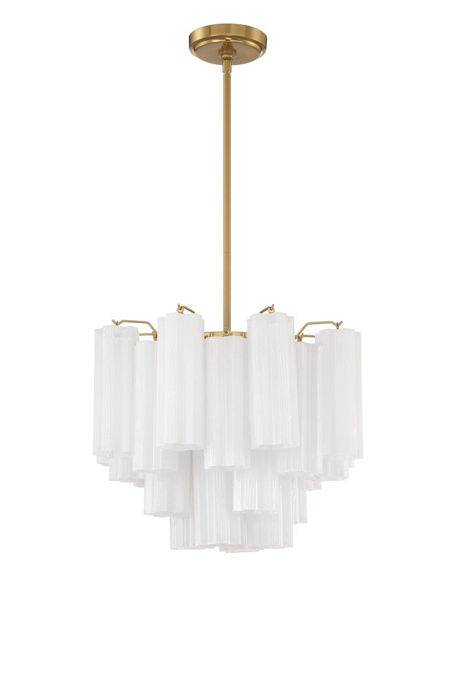 Crystorama ADDIS ADD-300-AG-WH Chandelier Modern - Aged Brass