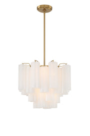Crystorama Addis ADD-300-AG-WH – 17.75 Inch – 4 Light – Chandelier – Aged Brass – Dry Rated