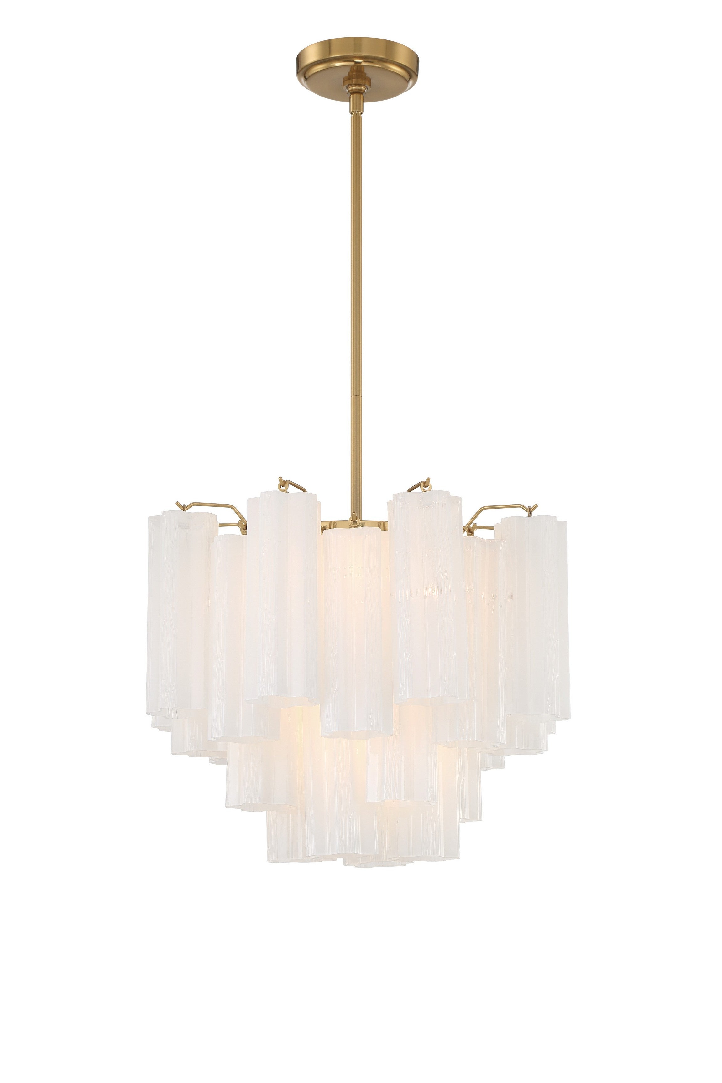 Crystorama Addis ADD-300-AG-WH – 17.75 Inch – 4 Light – Chandelier – Aged Brass – Dry Rated