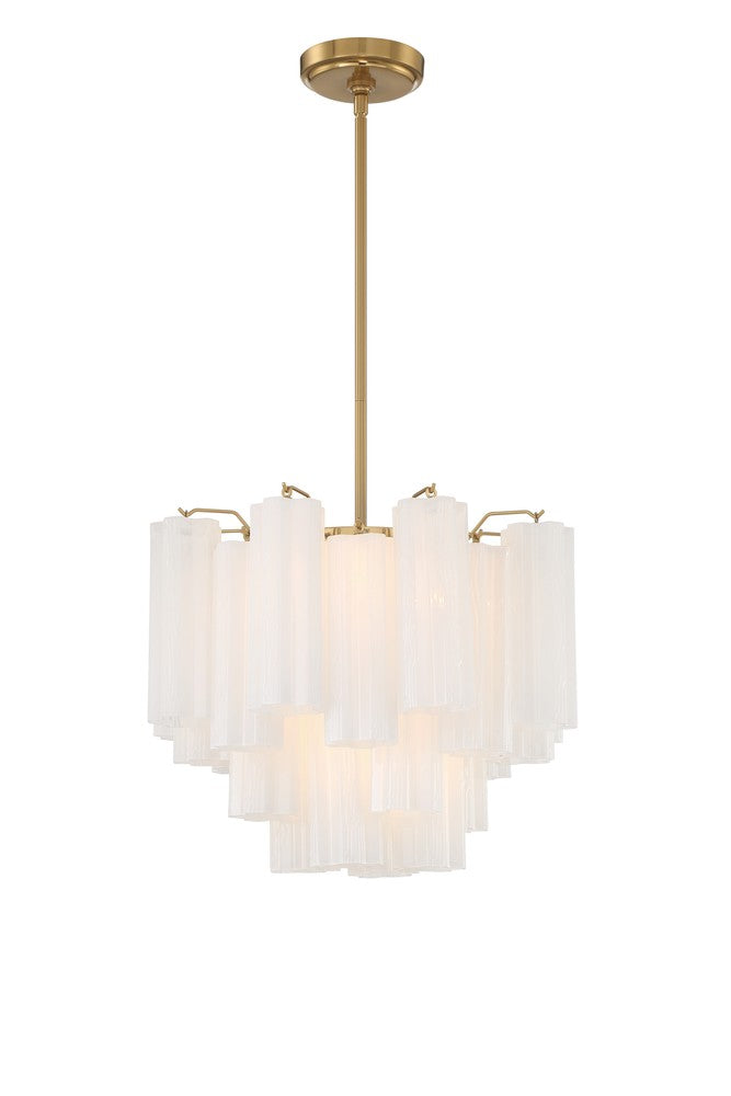 Crystorama ADDIS ADD-300-AG-WH Chandelier Modern - Aged Brass