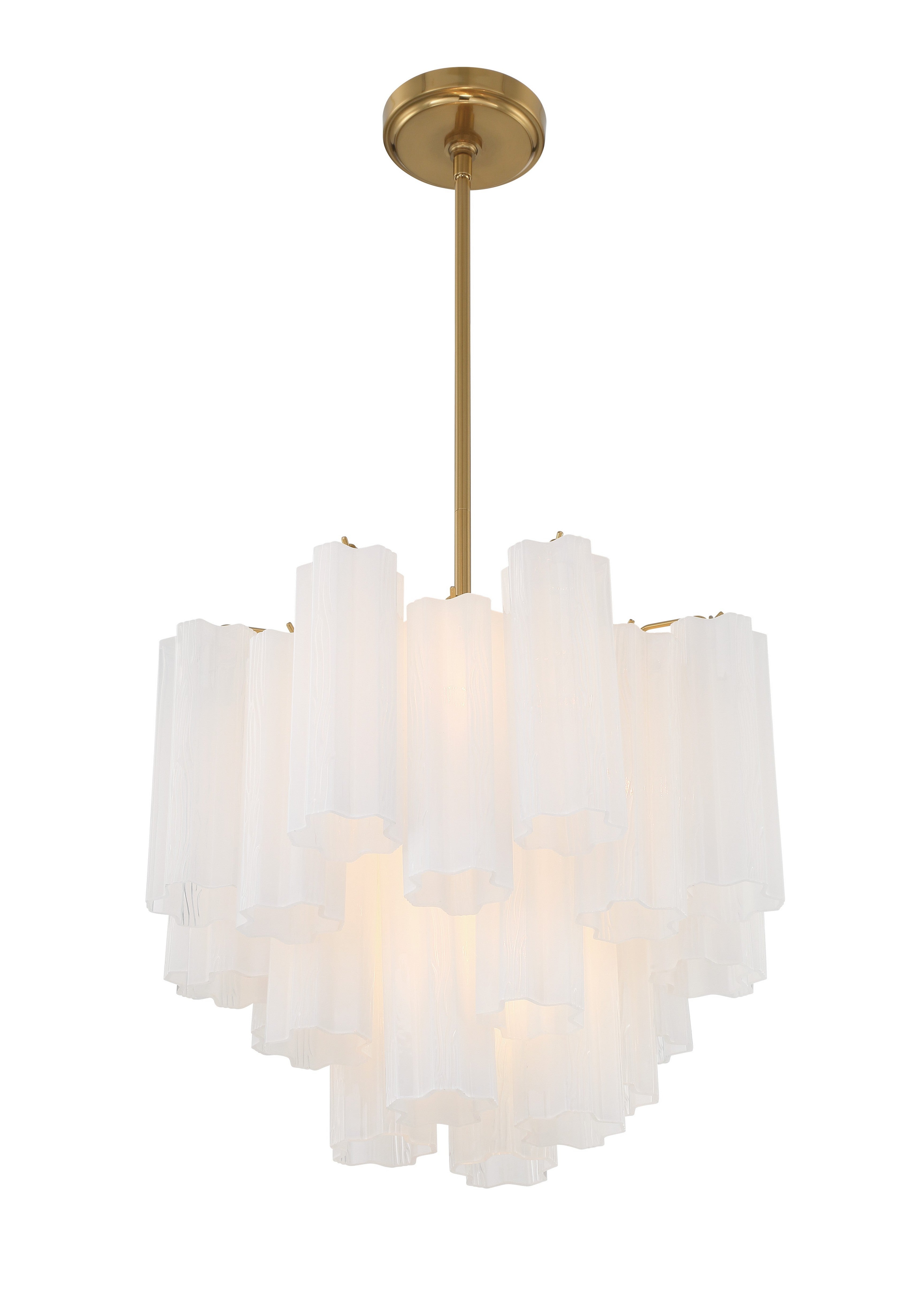 Crystorama Addis ADD-300-AG-WH – 17.75 Inch – 4 Light – Chandelier – Aged Brass – Dry Rated