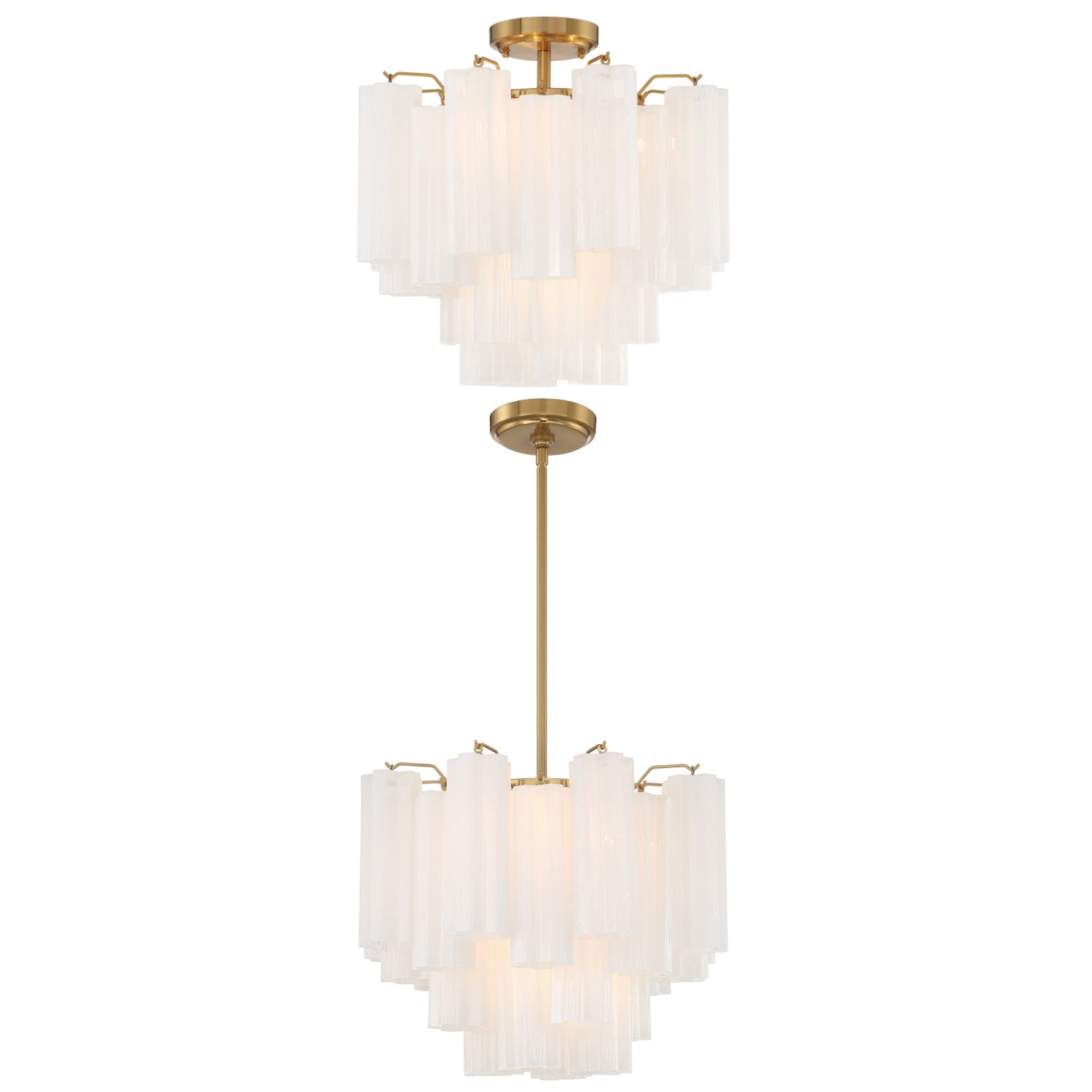 Crystorama Addis ADD-300-AG-WH – 17.75 Inch – 4 Light – Chandelier – Aged Brass – Dry Rated