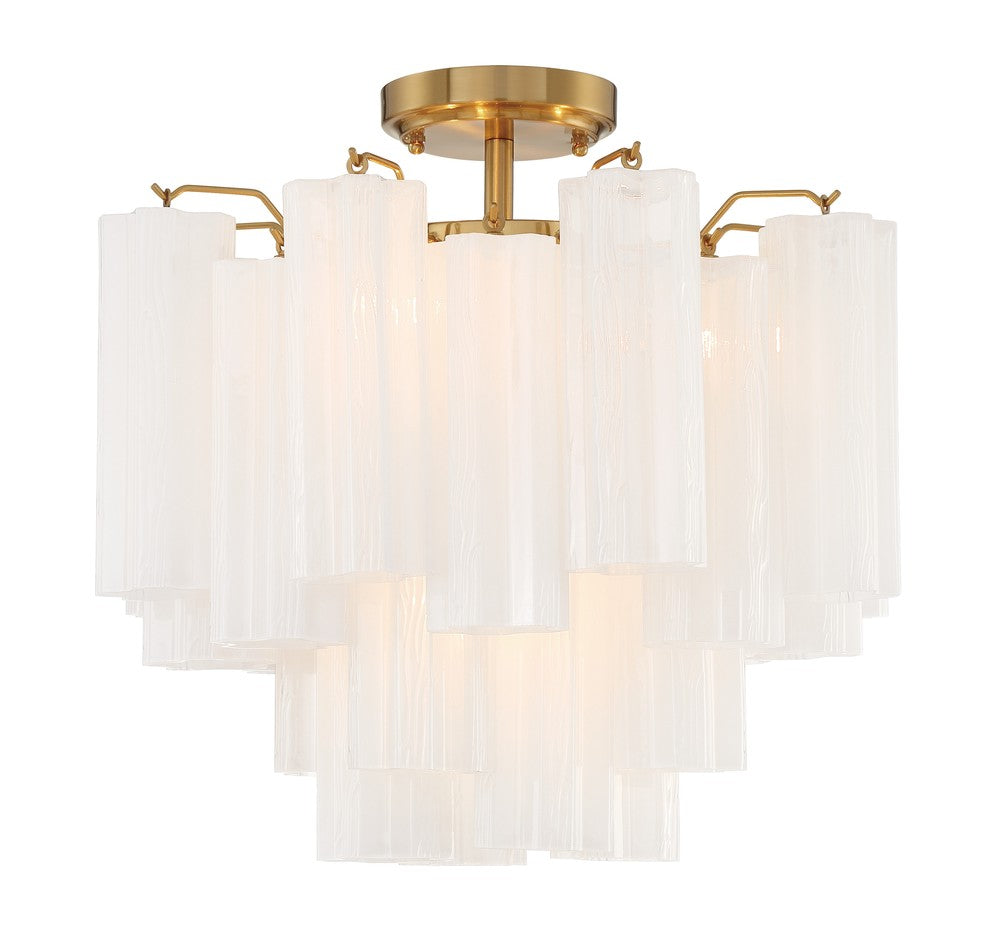 Crystorama ADDIS ADD-300-AG-WH_CEILING Flush Mount Modern - Aged Brass