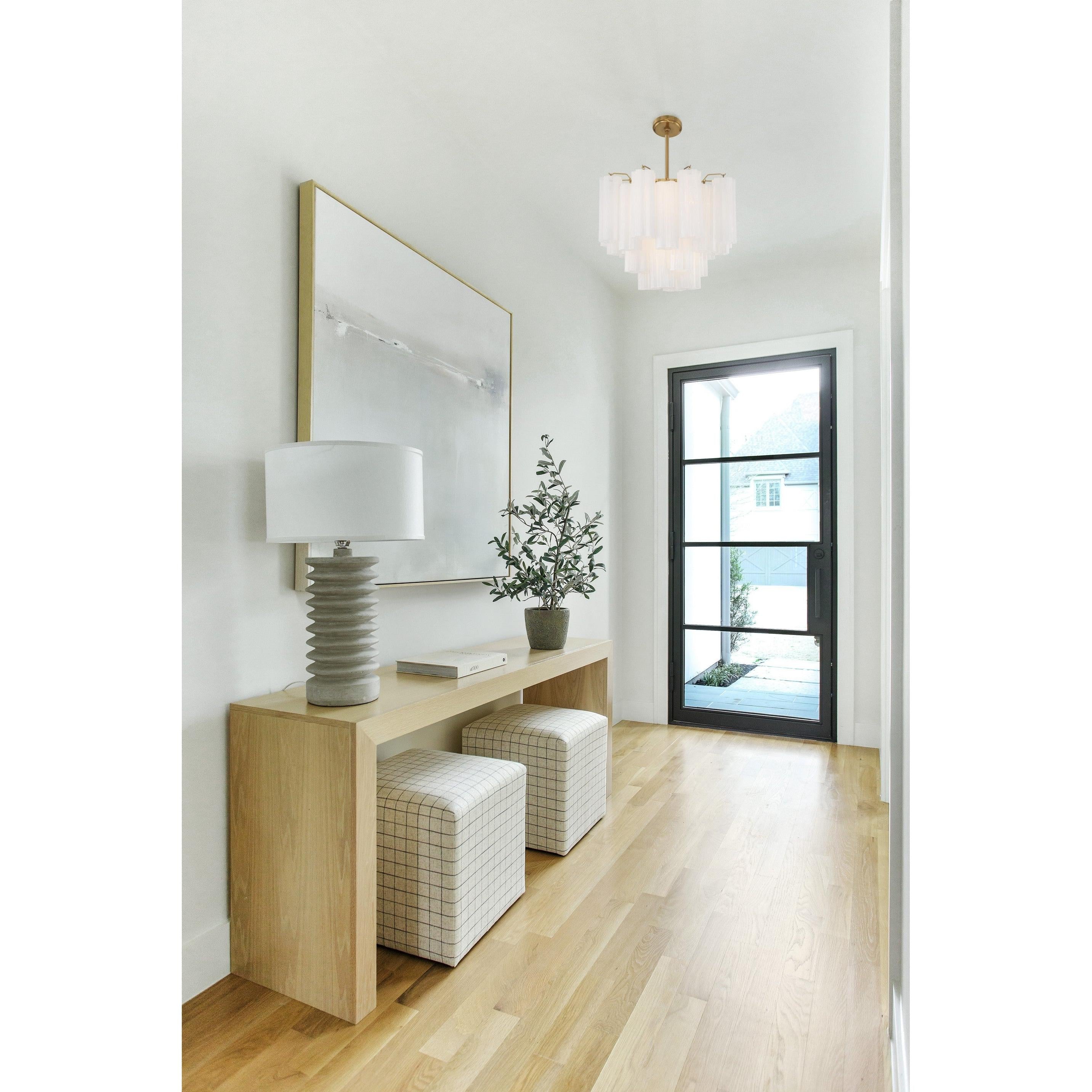 Crystorama Addis ADD-300-AG-WH – 17.75 Inch – 4 Light – Chandelier – Aged Brass – Dry Rated