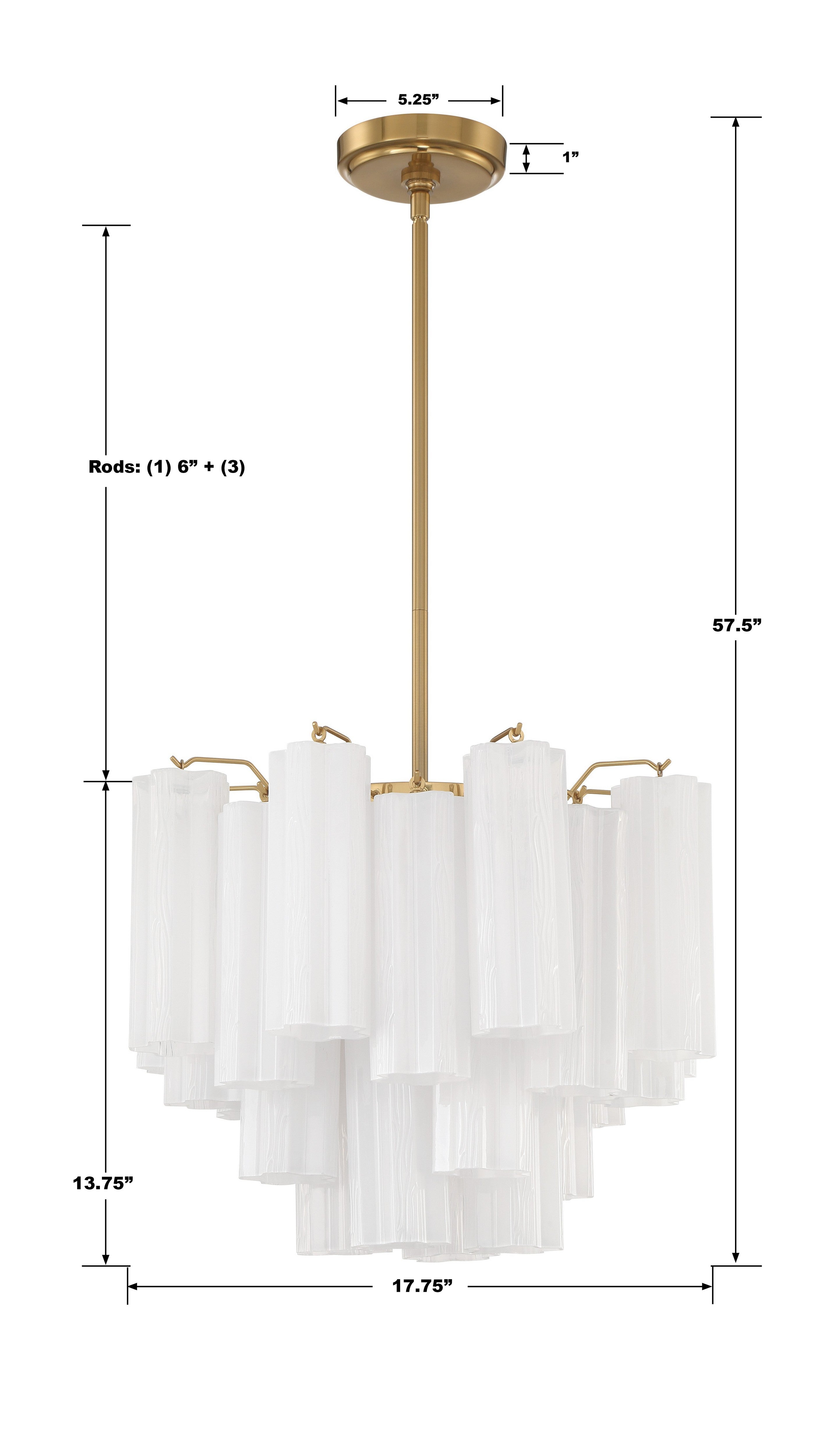 Crystorama Addis ADD-300-AG-WH – 17.75 Inch – 4 Light – Chandelier – Aged Brass – Dry Rated