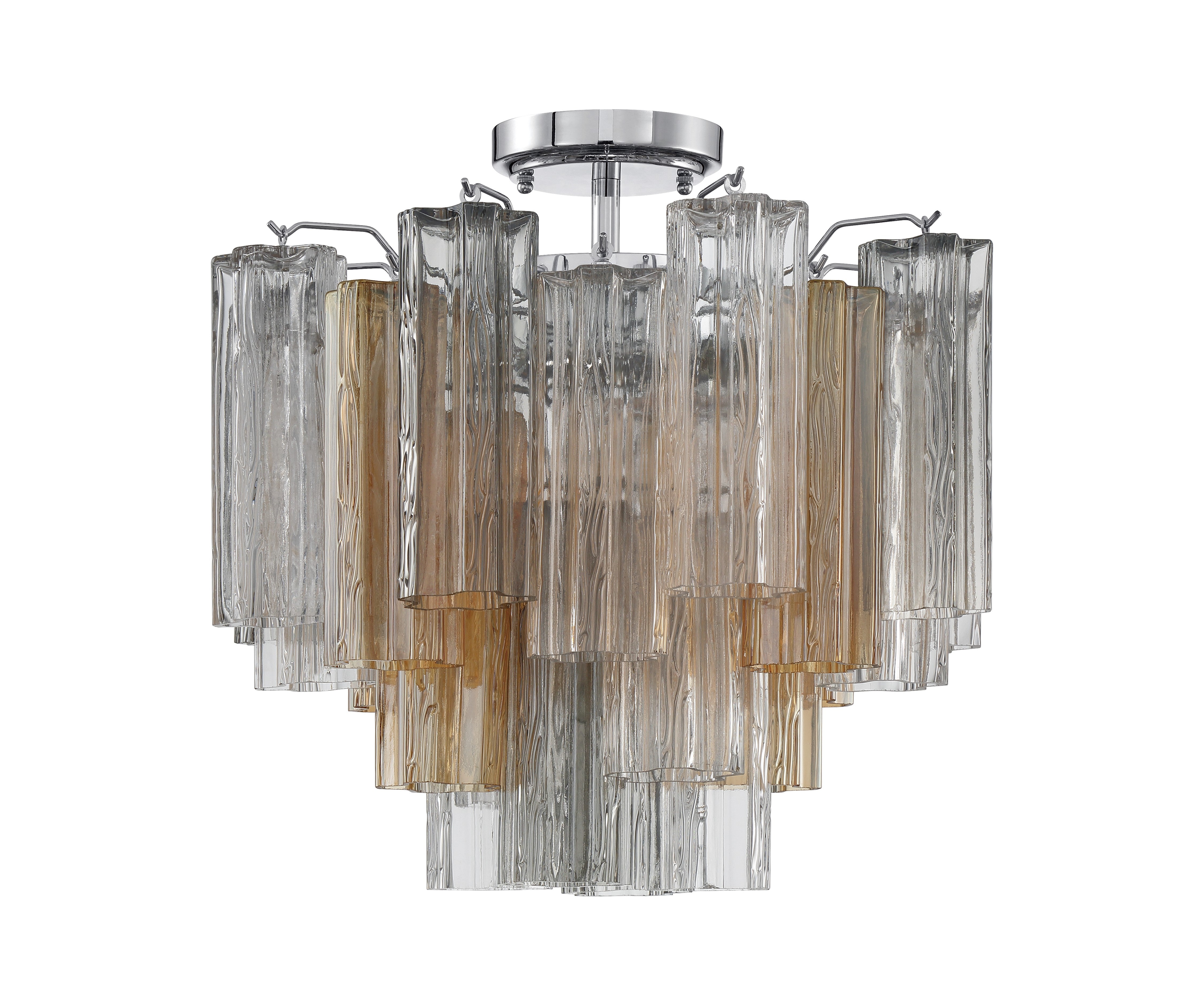 Crystorama Addis ADD-300-CH-AU_CEILING – 17.75 Inch – 4 Light – Semi Flush Mount Light – Polished Chrome – Dry Rated
