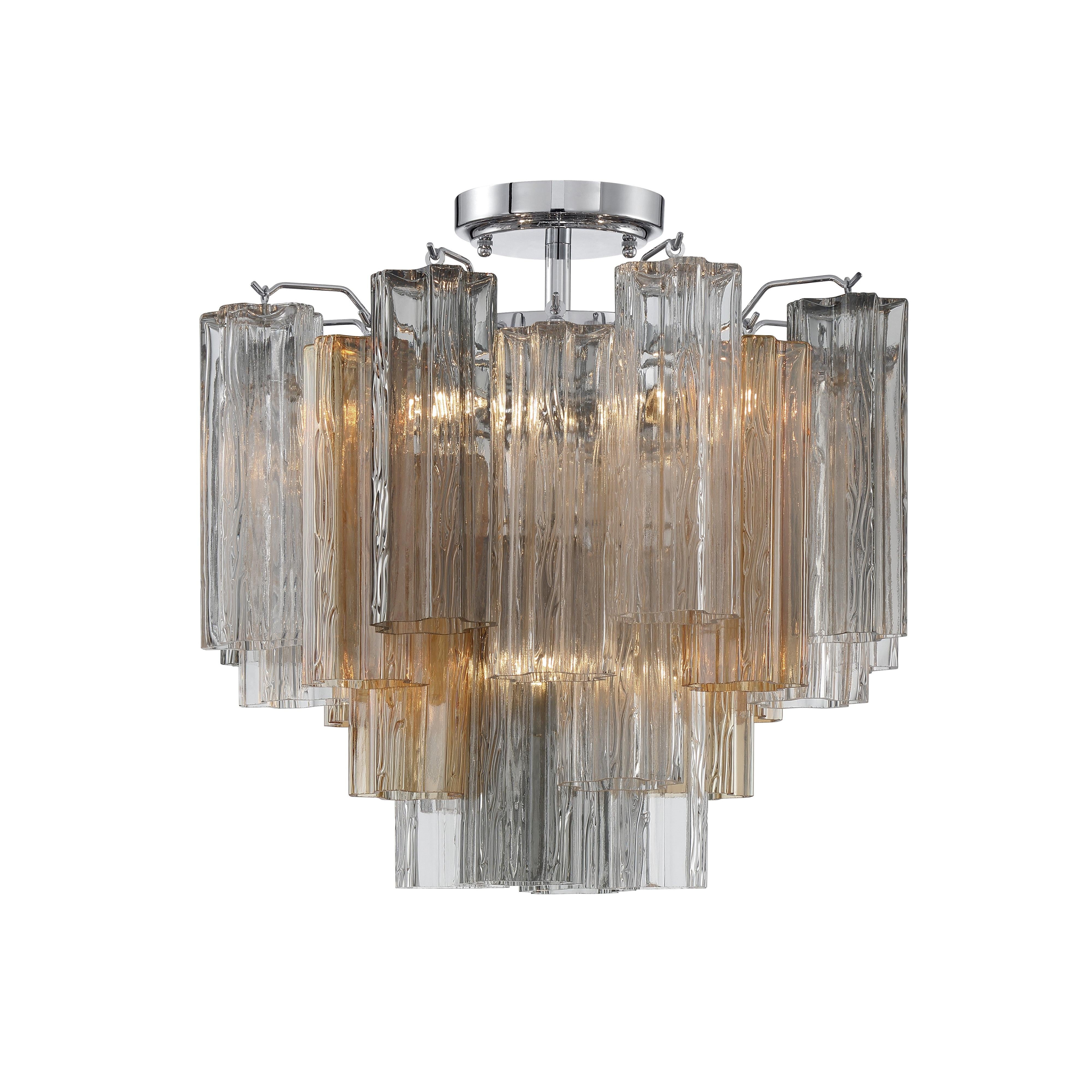 Crystorama Addis ADD-300-CH-AU_CEILING – 17.75 Inch – 4 Light – Semi Flush Mount Light – Polished Chrome – Dry Rated