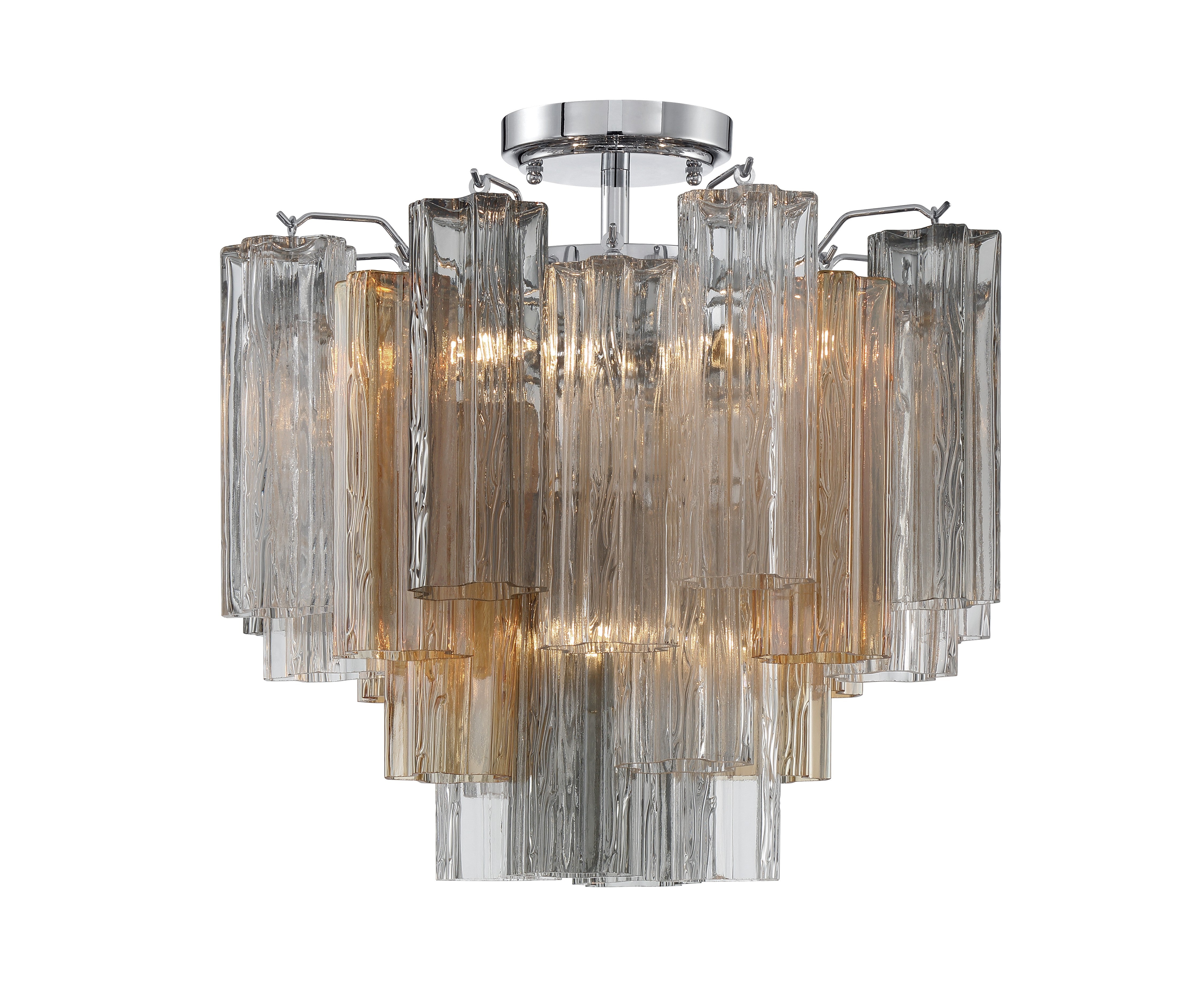 Crystorama Addis ADD-300-CH-AU_CEILING – 17.75 Inch – 4 Light – Semi Flush Mount Light – Polished Chrome – Dry Rated
