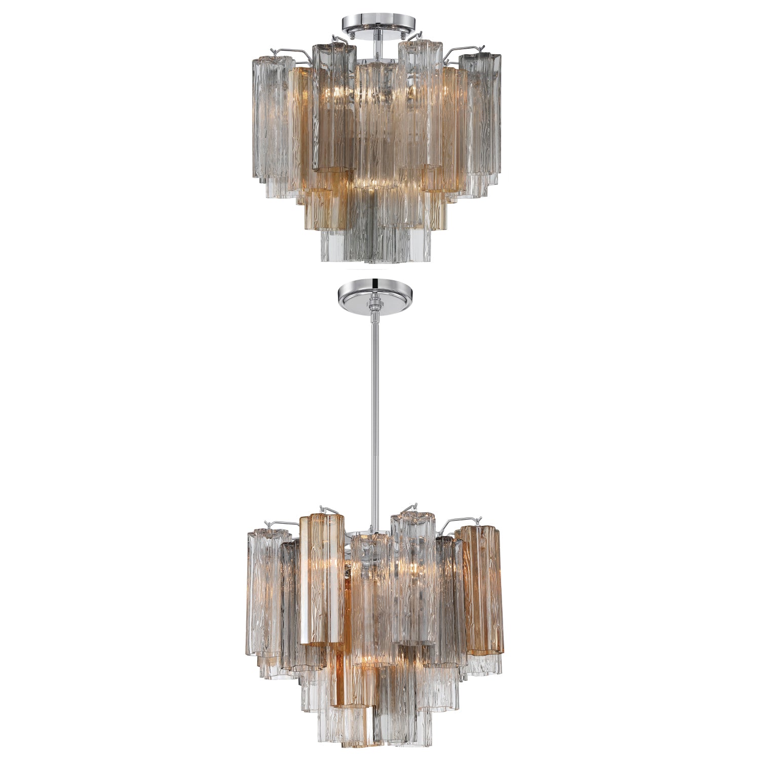 Crystorama Addis ADD-300-CH-AU_CEILING – 17.75 Inch – 4 Light – Semi Flush Mount Light – Polished Chrome – Dry Rated