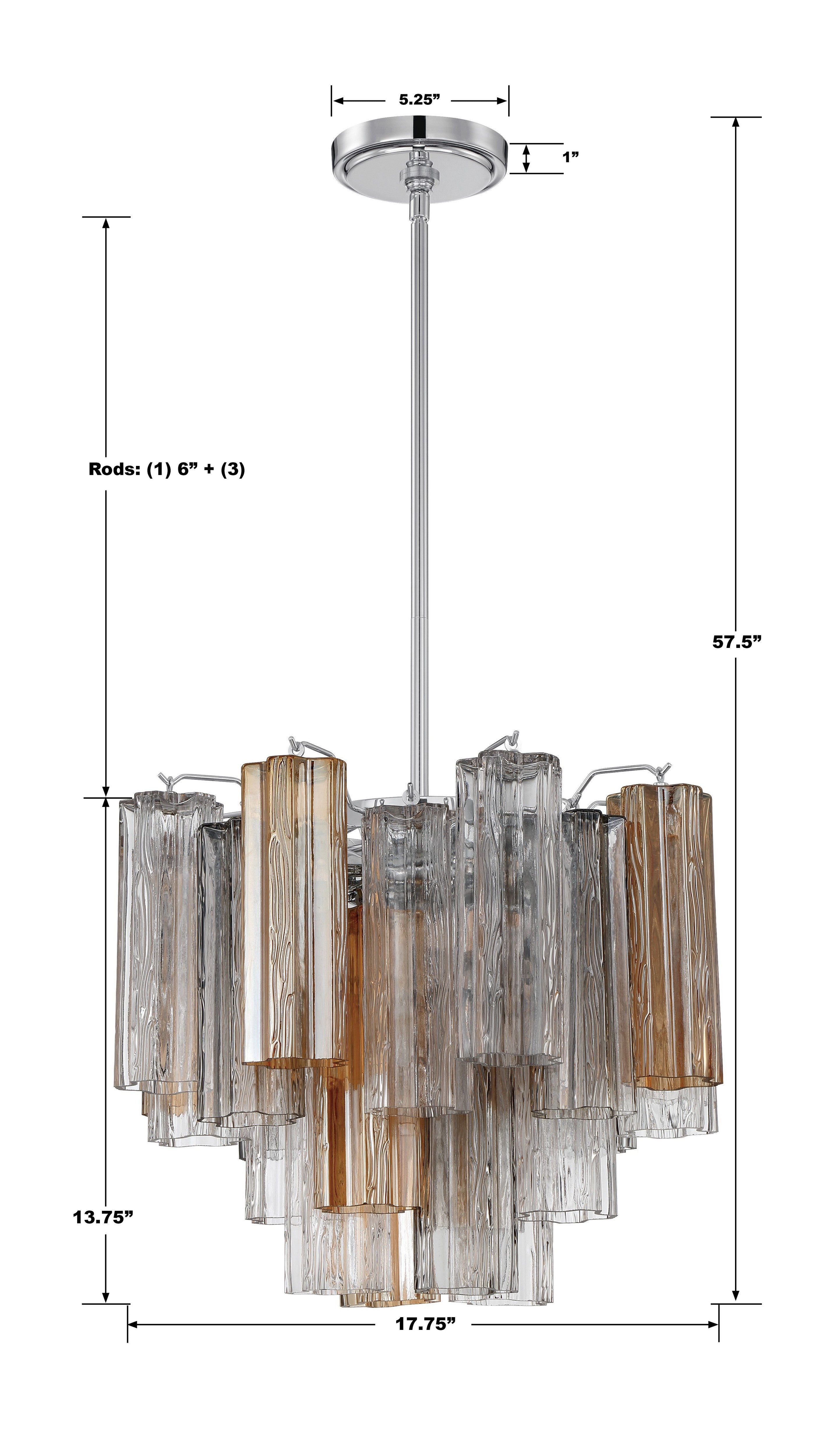Crystorama Addis ADD-300-CH-AU – 17.75 Inch – 4 Light – Chandelier – Polished Chrome – Dry Rated