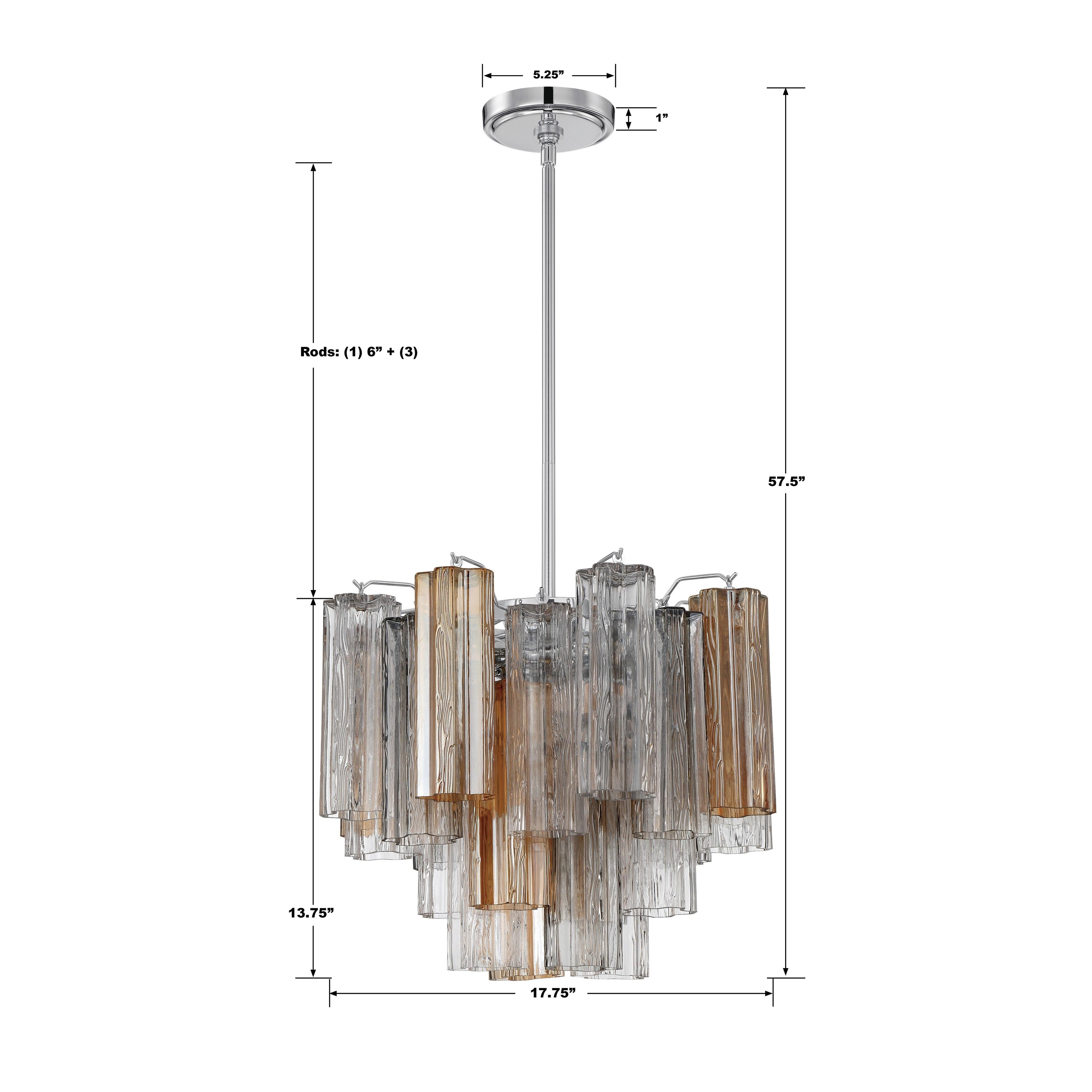 Crystorama Addis ADD-300-CH-AU – 17.75 Inch – 4 Light – Chandelier – Polished Chrome – Dry Rated