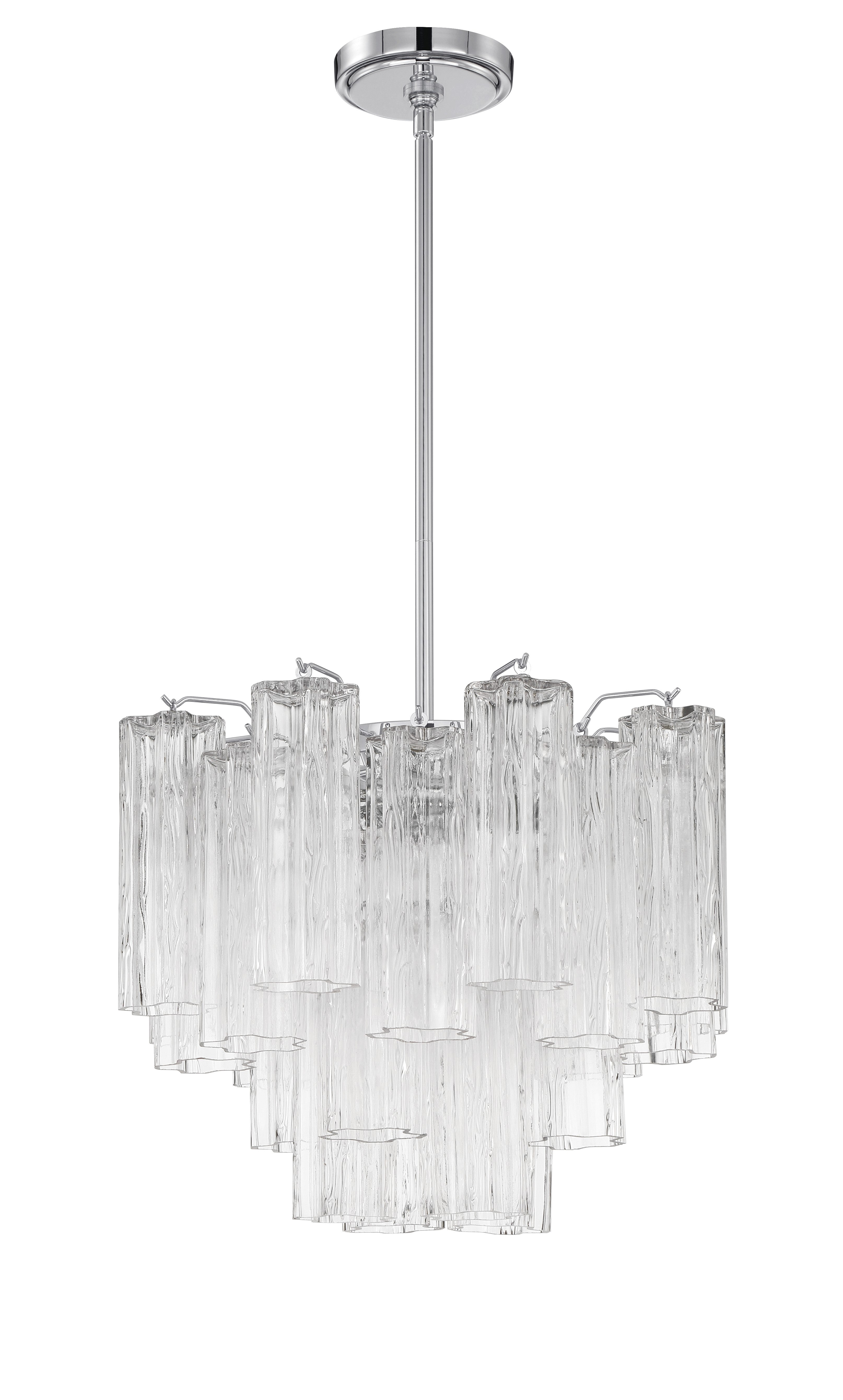 Crystorama Addis ADD-300-CH-CL – 17.75 Inch – 4 Light – Chandelier – Polished Chrome – Dry Rated