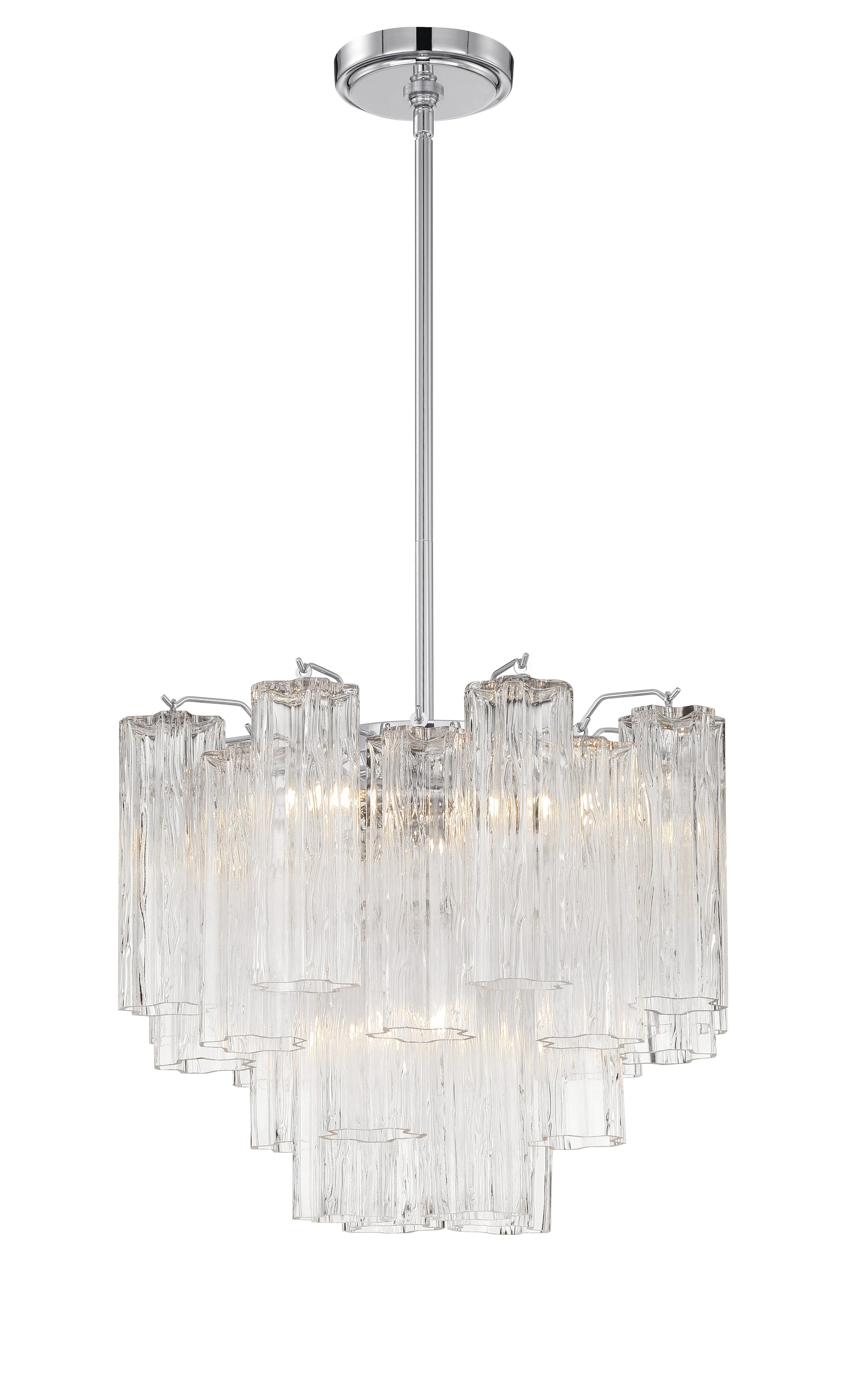 Crystorama Addis ADD-300-CH-CL – 17.75 Inch – 4 Light – Chandelier – Polished Chrome – Dry Rated
