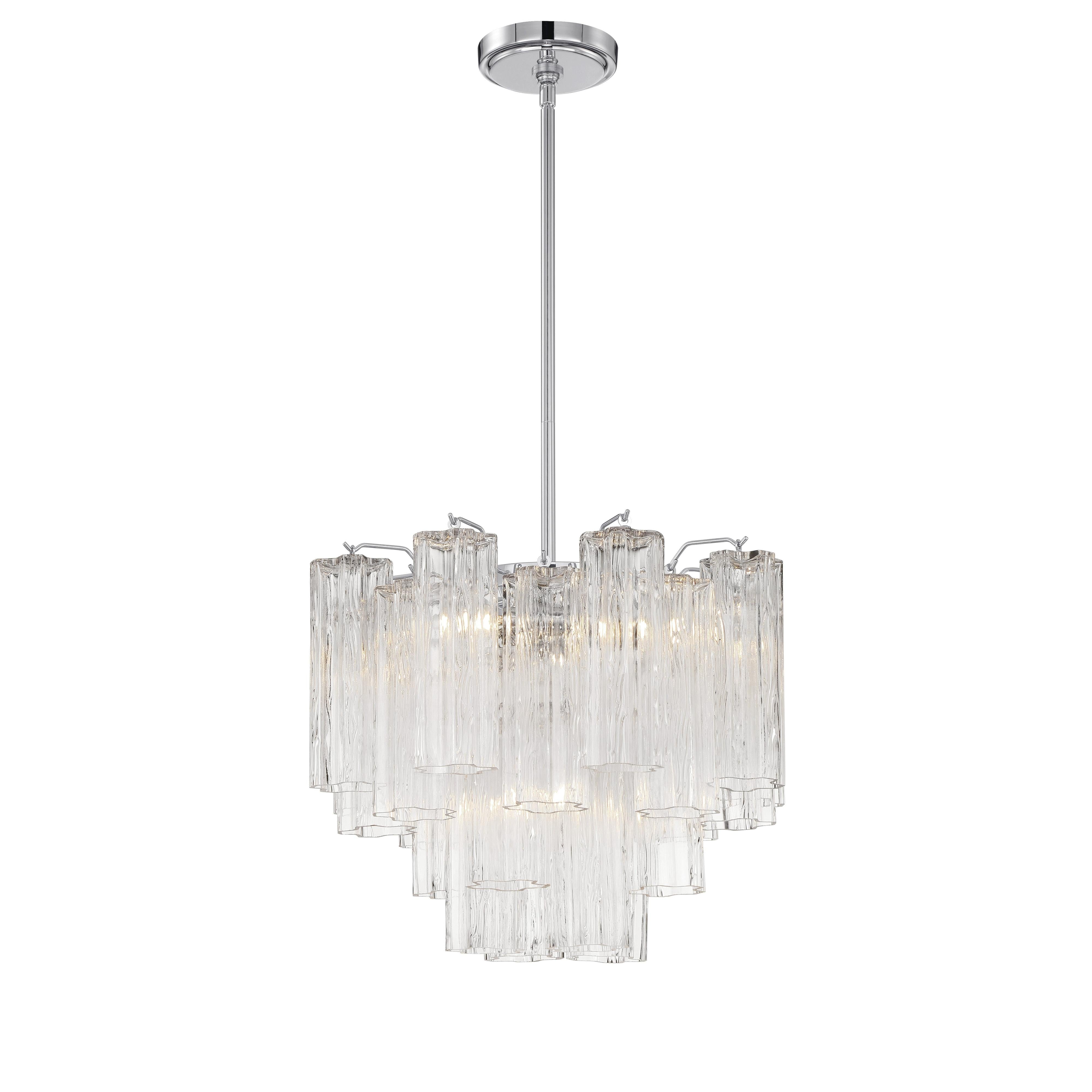 Crystorama Addis ADD-300-CH-CL – 17.75 Inch – 4 Light – Chandelier – Polished Chrome – Dry Rated