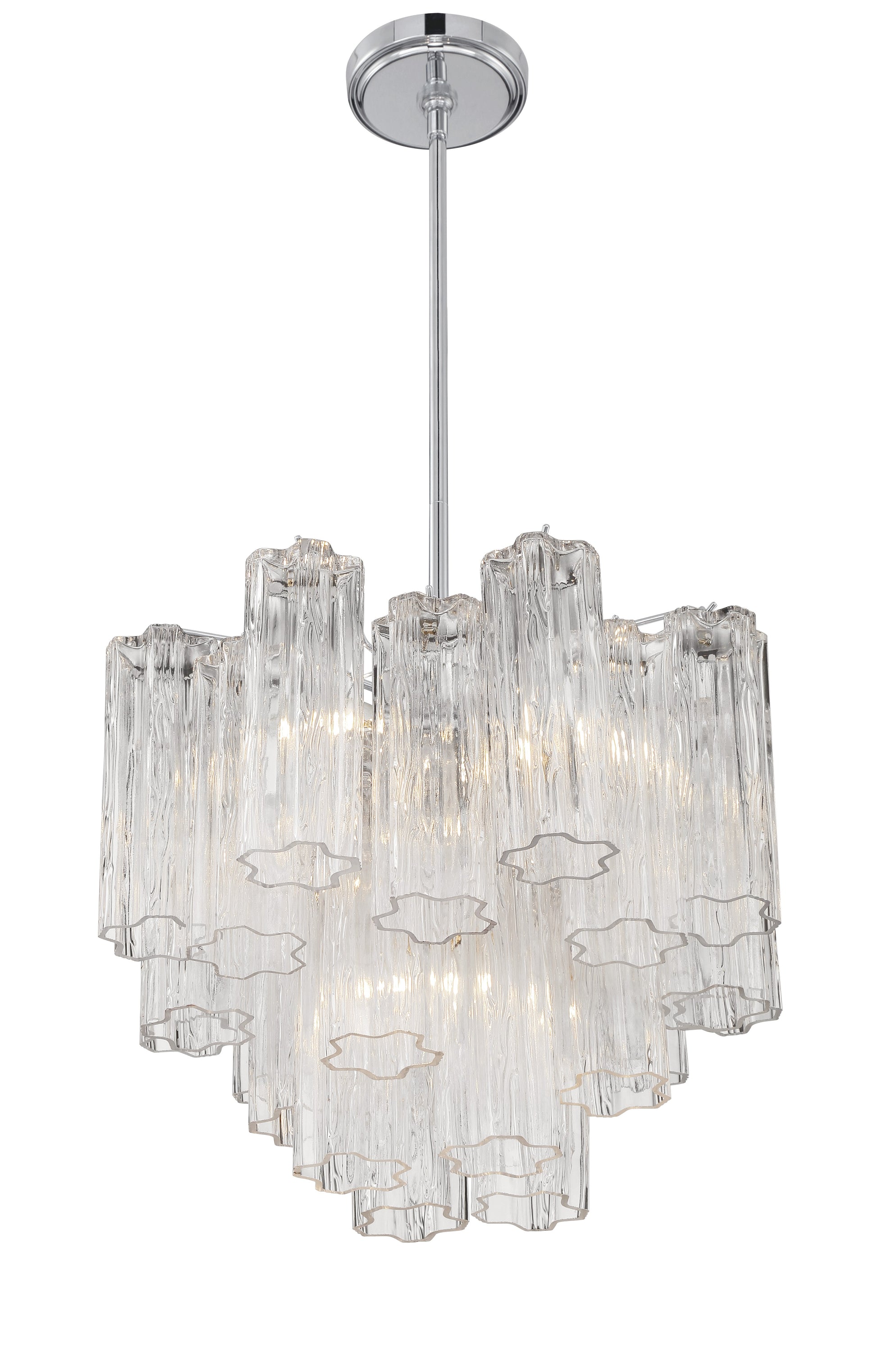 Crystorama Addis ADD-300-CH-CL – 17.75 Inch – 4 Light – Chandelier – Polished Chrome – Dry Rated