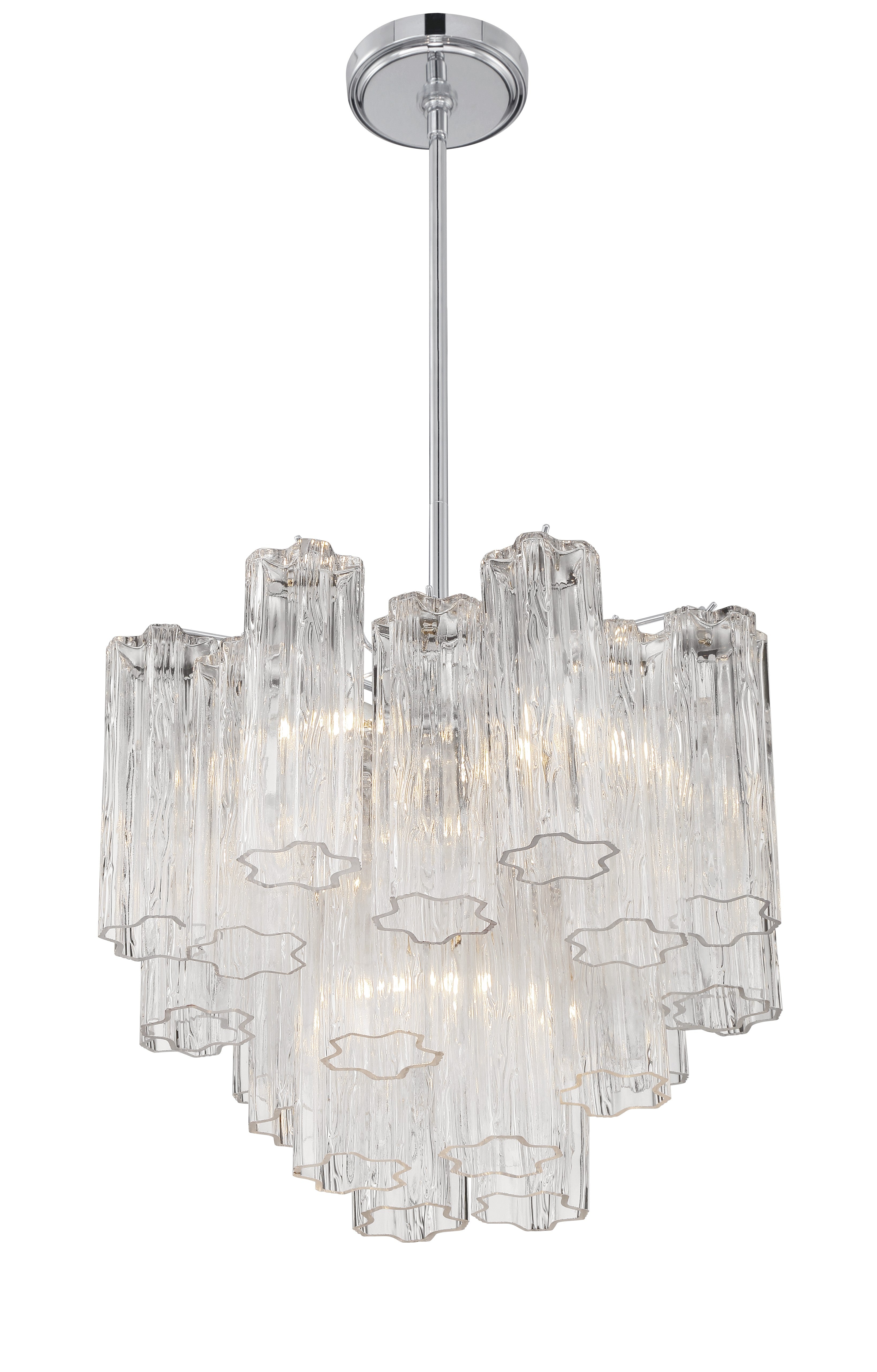 Crystorama Addis ADD-300-CH-CL – 17.75 Inch – 4 Light – Chandelier – Polished Chrome – Dry Rated