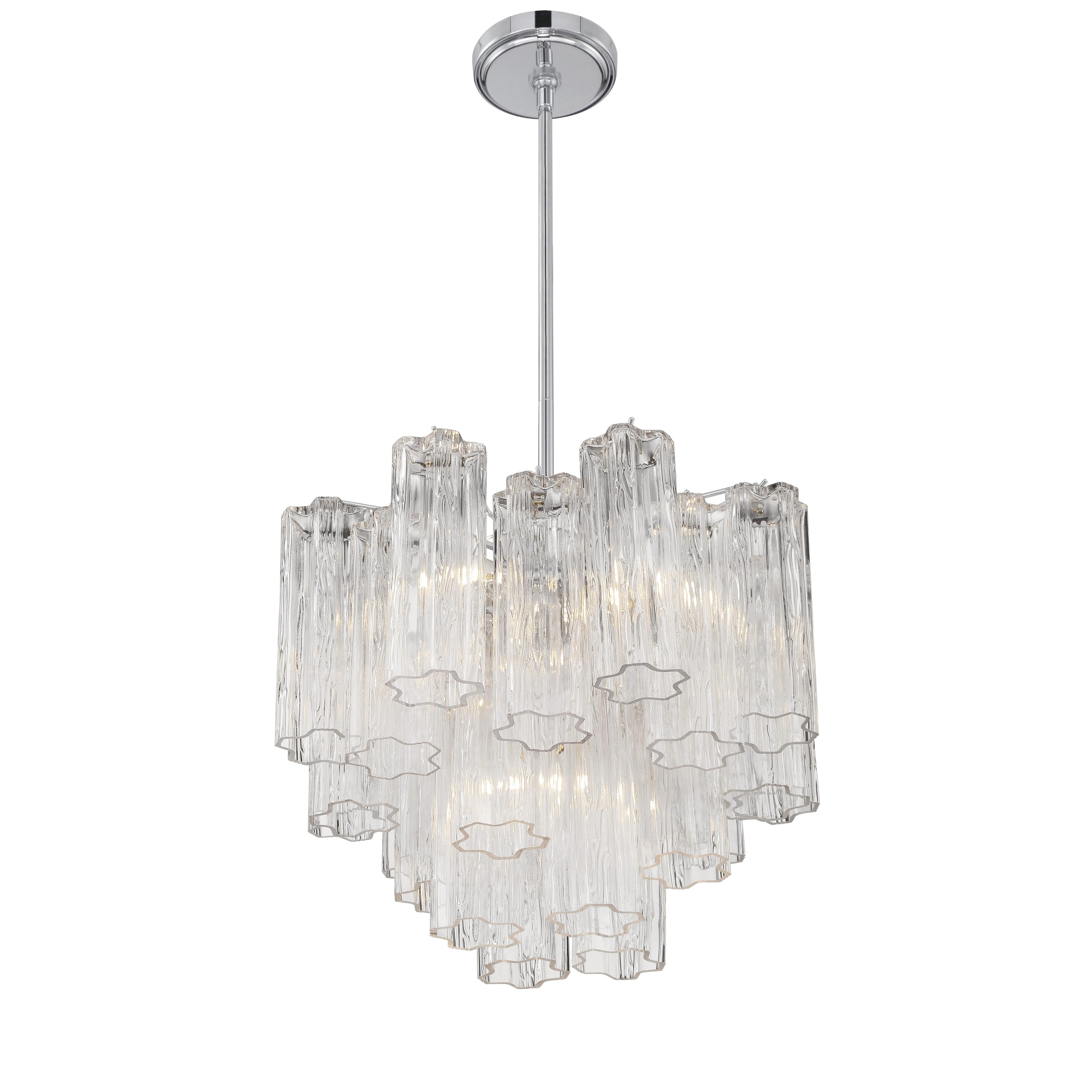 Crystorama Addis ADD-300-CH-CL – 17.75 Inch – 4 Light – Chandelier – Polished Chrome – Dry Rated