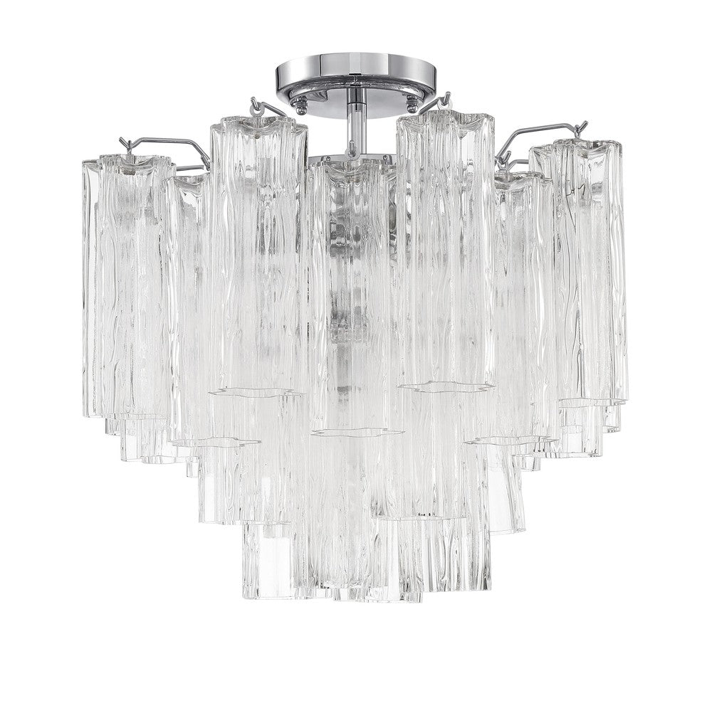 Crystorama ADDIS ADD-300-CH-CL_CEILING Flush Mount Modern - Polished Chrome