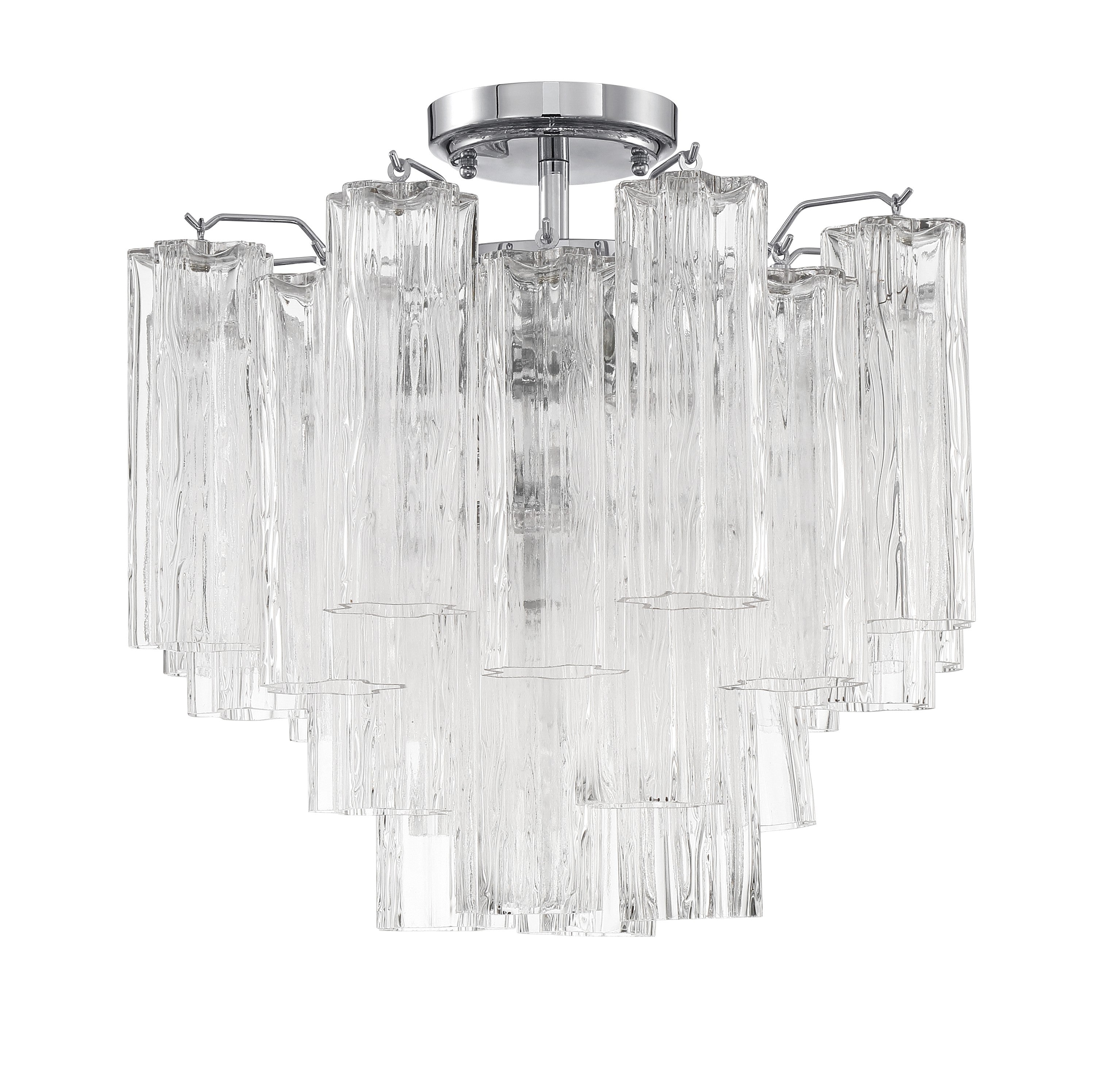 Crystorama Addis ADD-300-CH-CL_CEILING – 17.75 Inch – 4 Light – Semi Flush Mount Light – Polished Chrome – Dry Rated