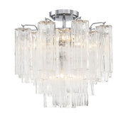 Crystorama Addis ADD-300-CH-CL_CEILING – 17.75 Inch – 4 Light – Semi Flush Mount Light – Polished Chrome – Dry Rated