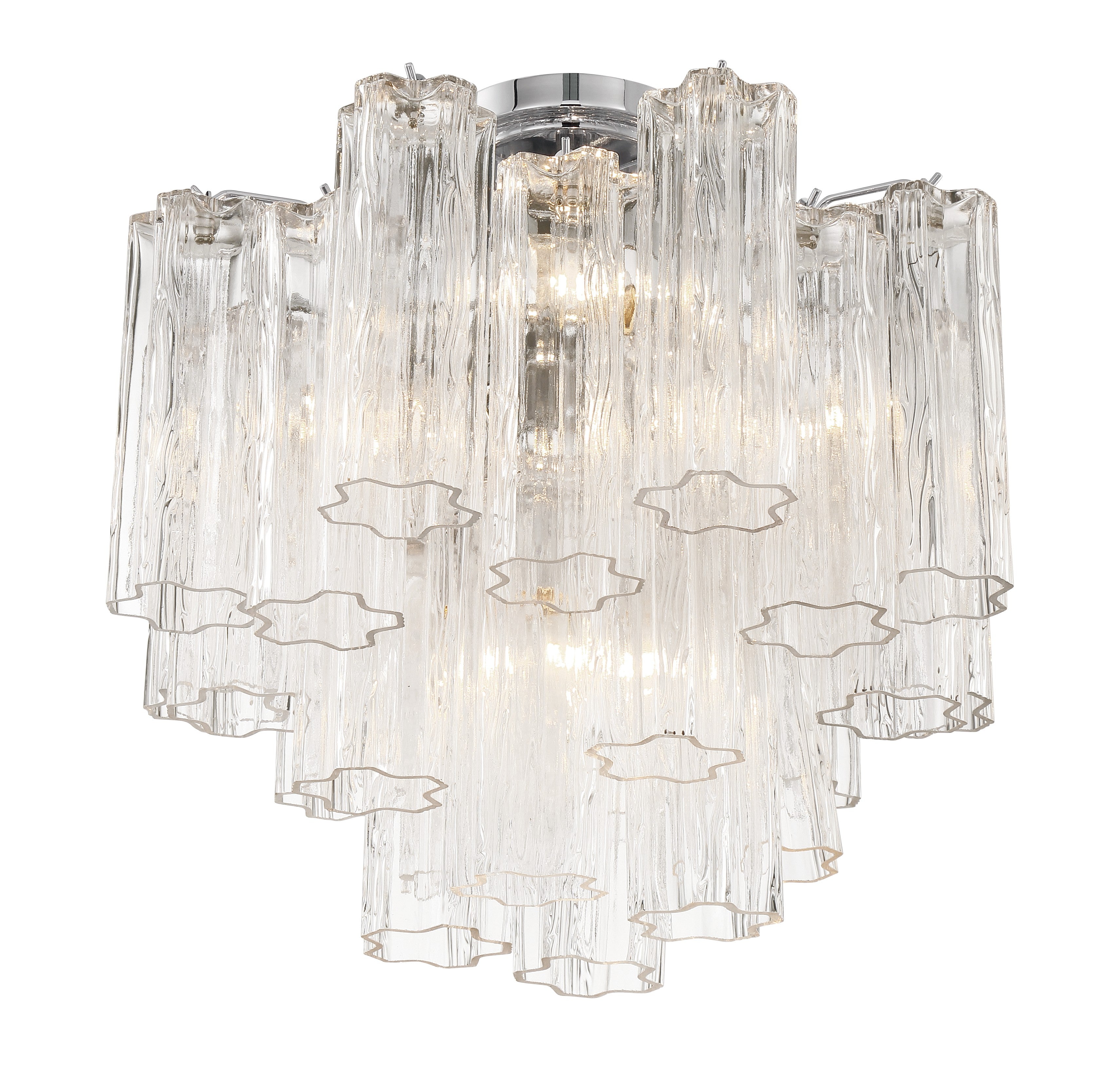 Crystorama Addis ADD-300-CH-CL_CEILING – 17.75 Inch – 4 Light – Semi Flush Mount Light – Polished Chrome – Dry Rated