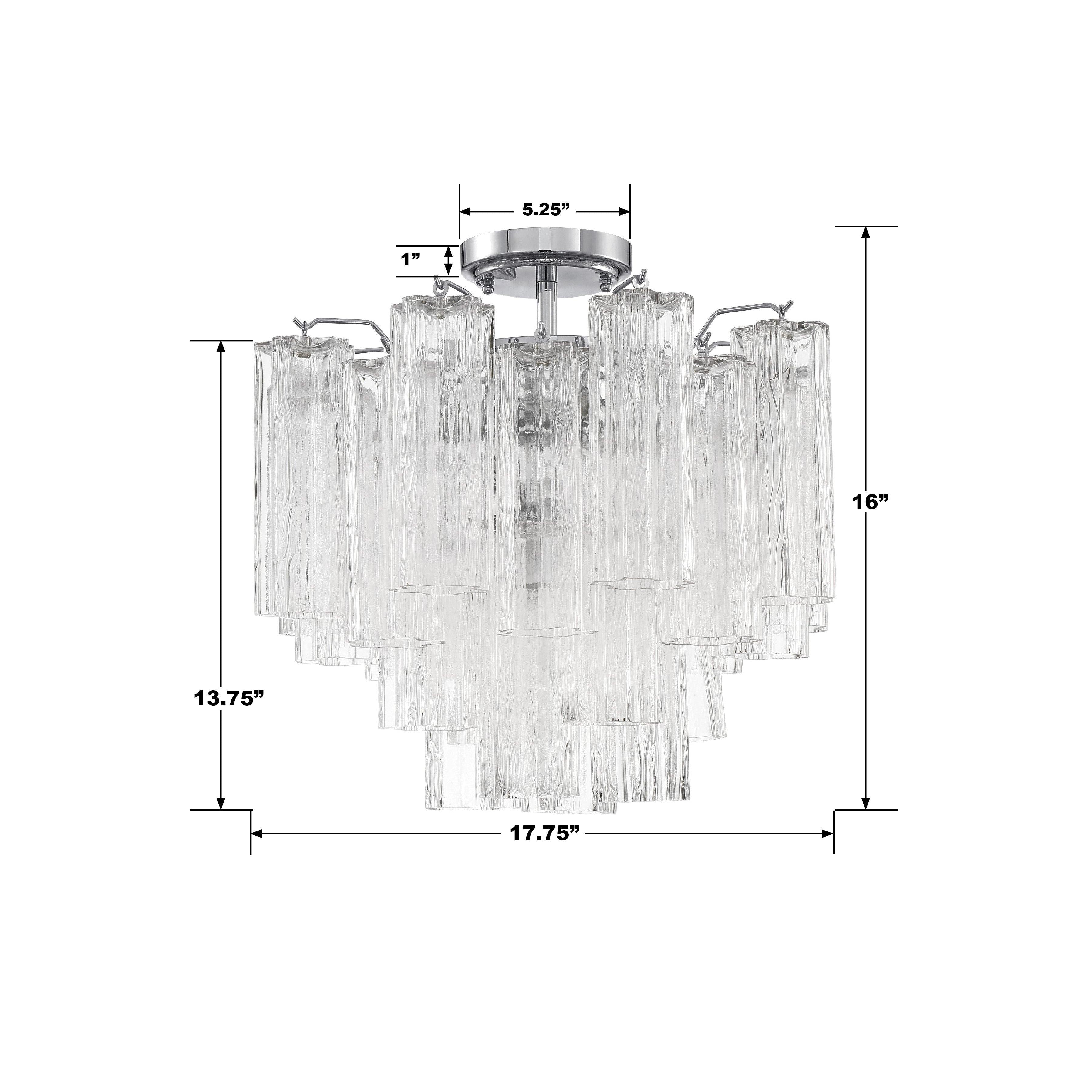 Crystorama Addis ADD-300-CH-CL_CEILING – 17.75 Inch – 4 Light – Semi Flush Mount Light – Polished Chrome – Dry Rated