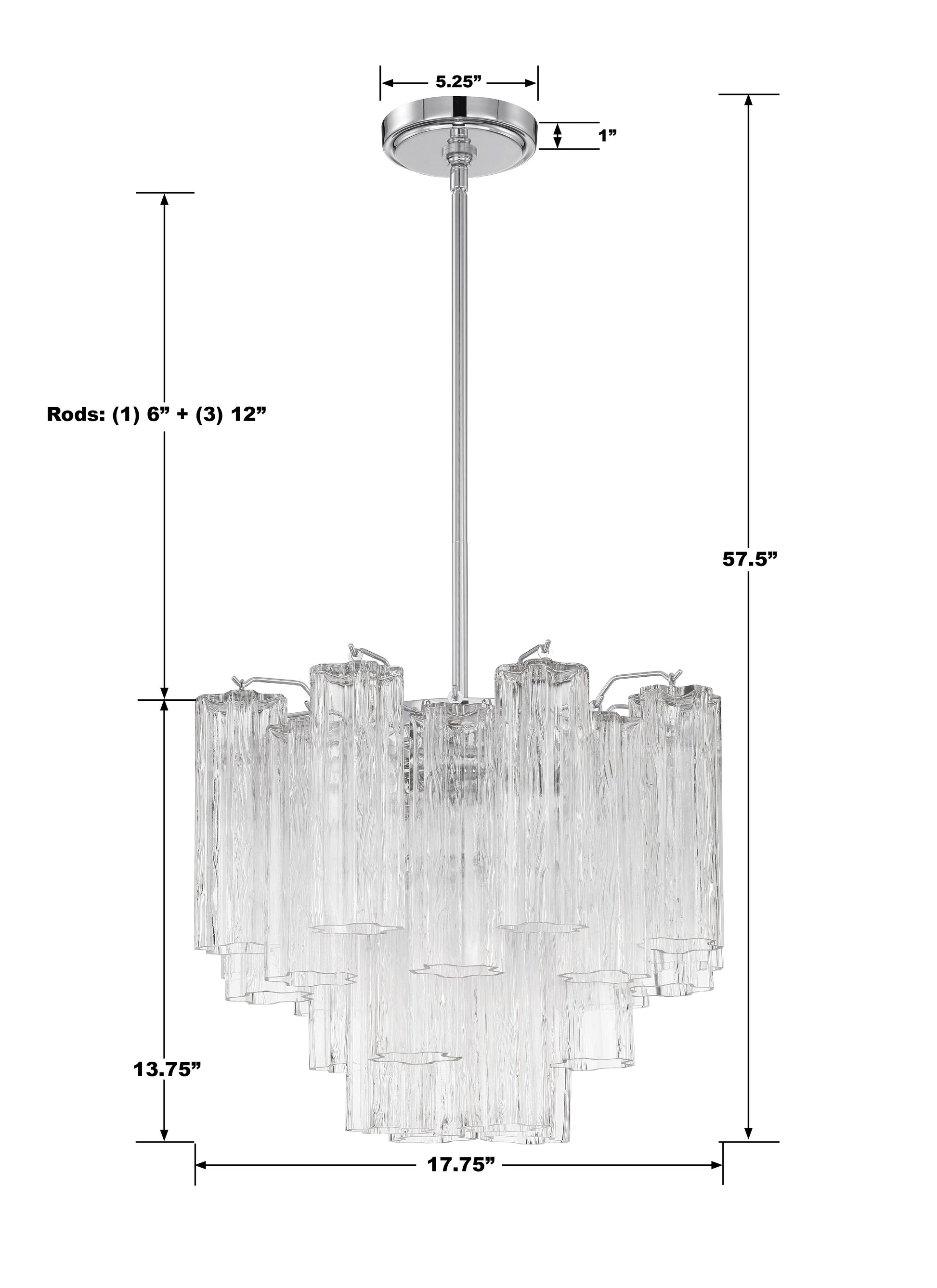 Crystorama Addis ADD-300-CH-CL – 17.75 Inch – 4 Light – Chandelier – Polished Chrome – Dry Rated