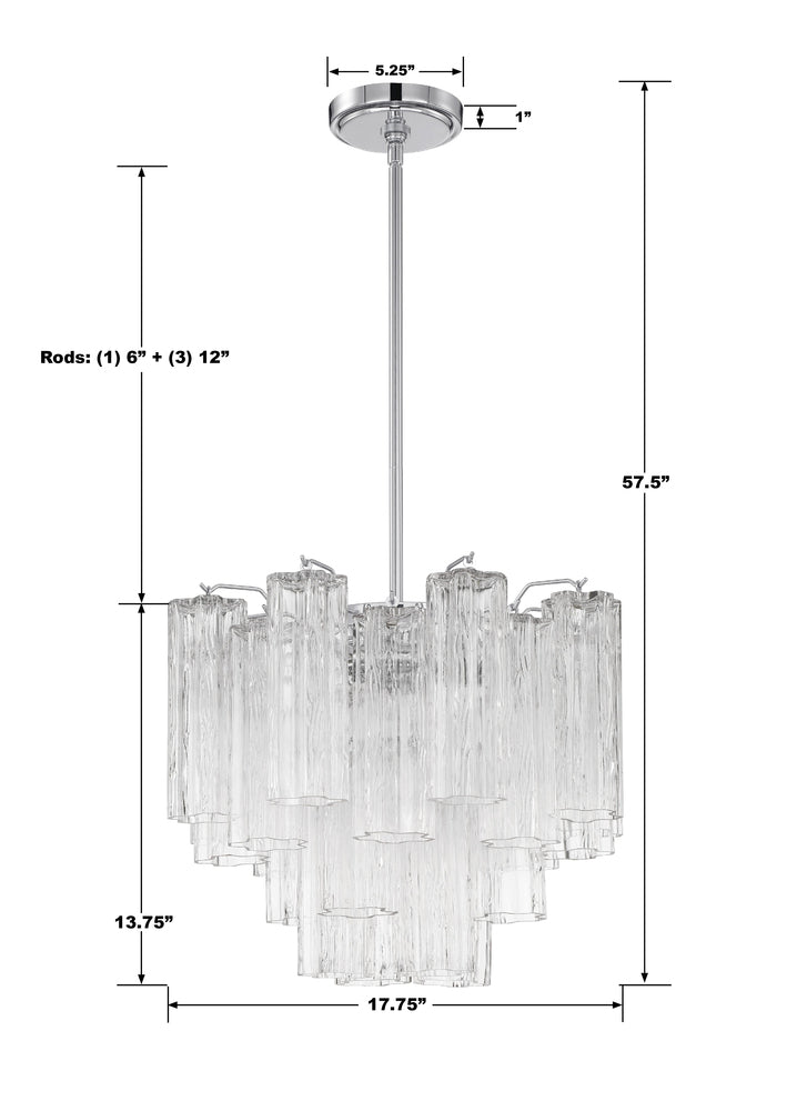 Crystorama ADDIS ADD-300-CH-CL Chandelier Modern - Polished Chrome