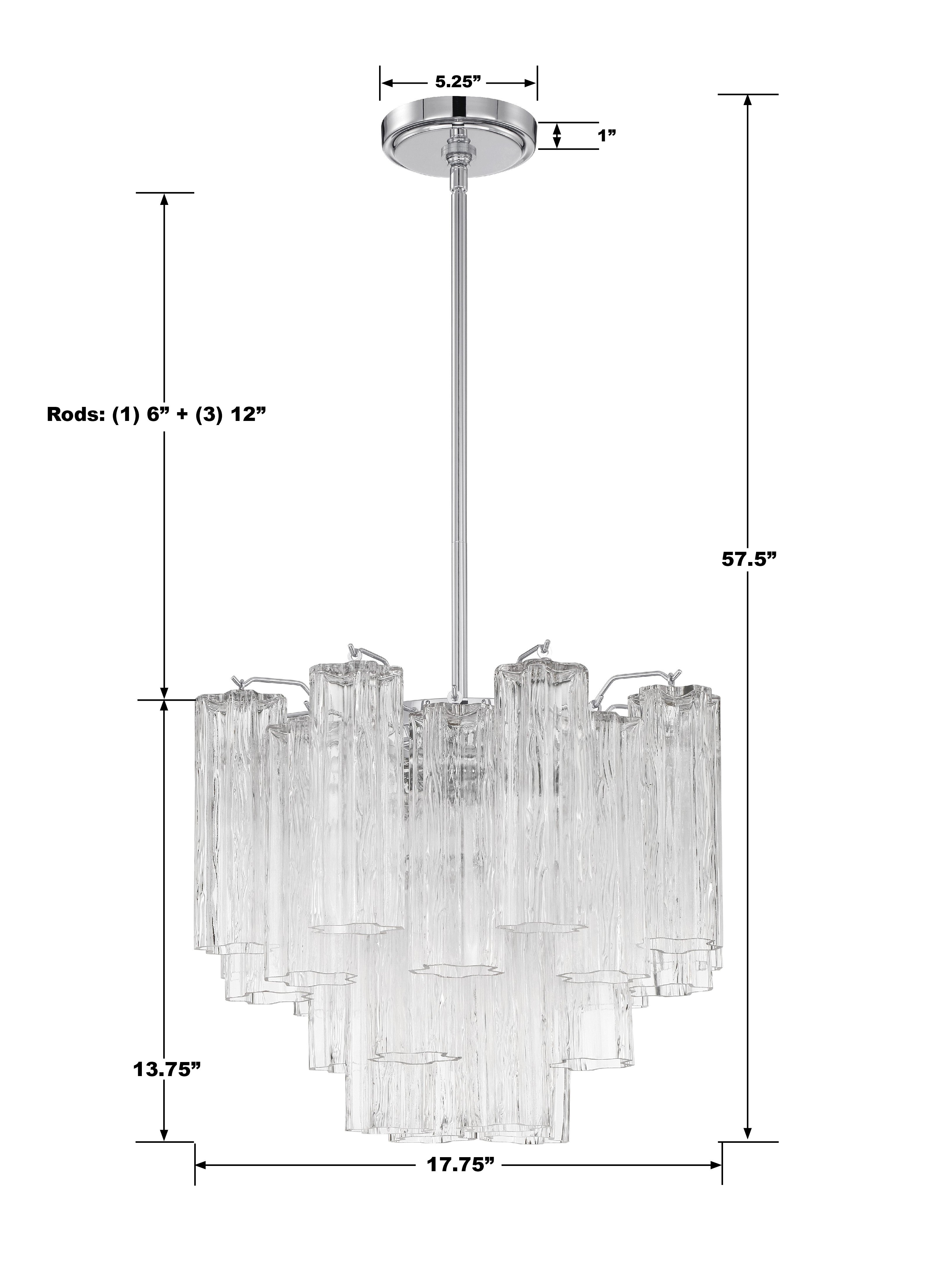 Crystorama Addis ADD-300-CH-CL – 17.75 Inch – 4 Light – Chandelier – Polished Chrome – Dry Rated