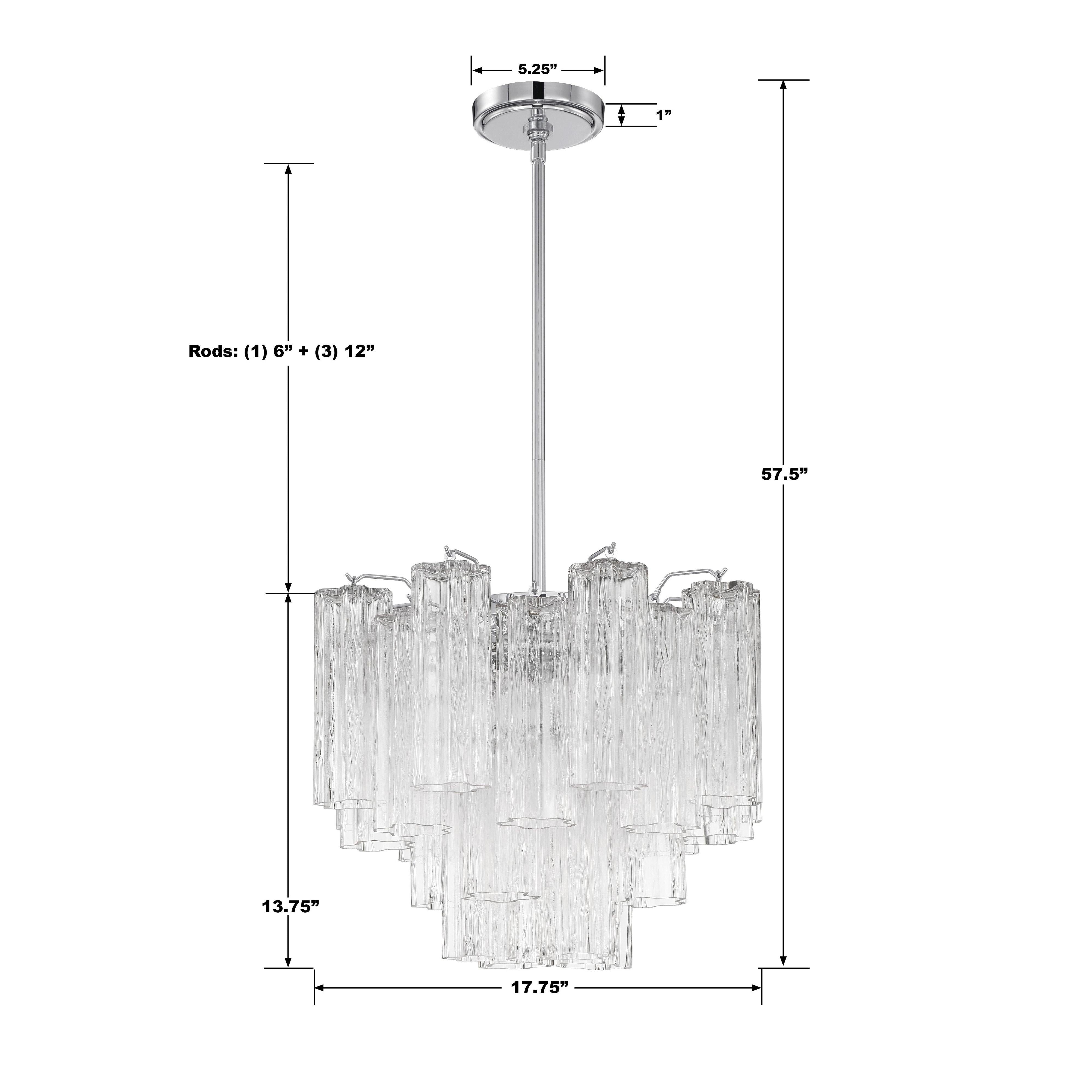 Crystorama Addis ADD-300-CH-CL – 17.75 Inch – 4 Light – Chandelier – Polished Chrome – Dry Rated