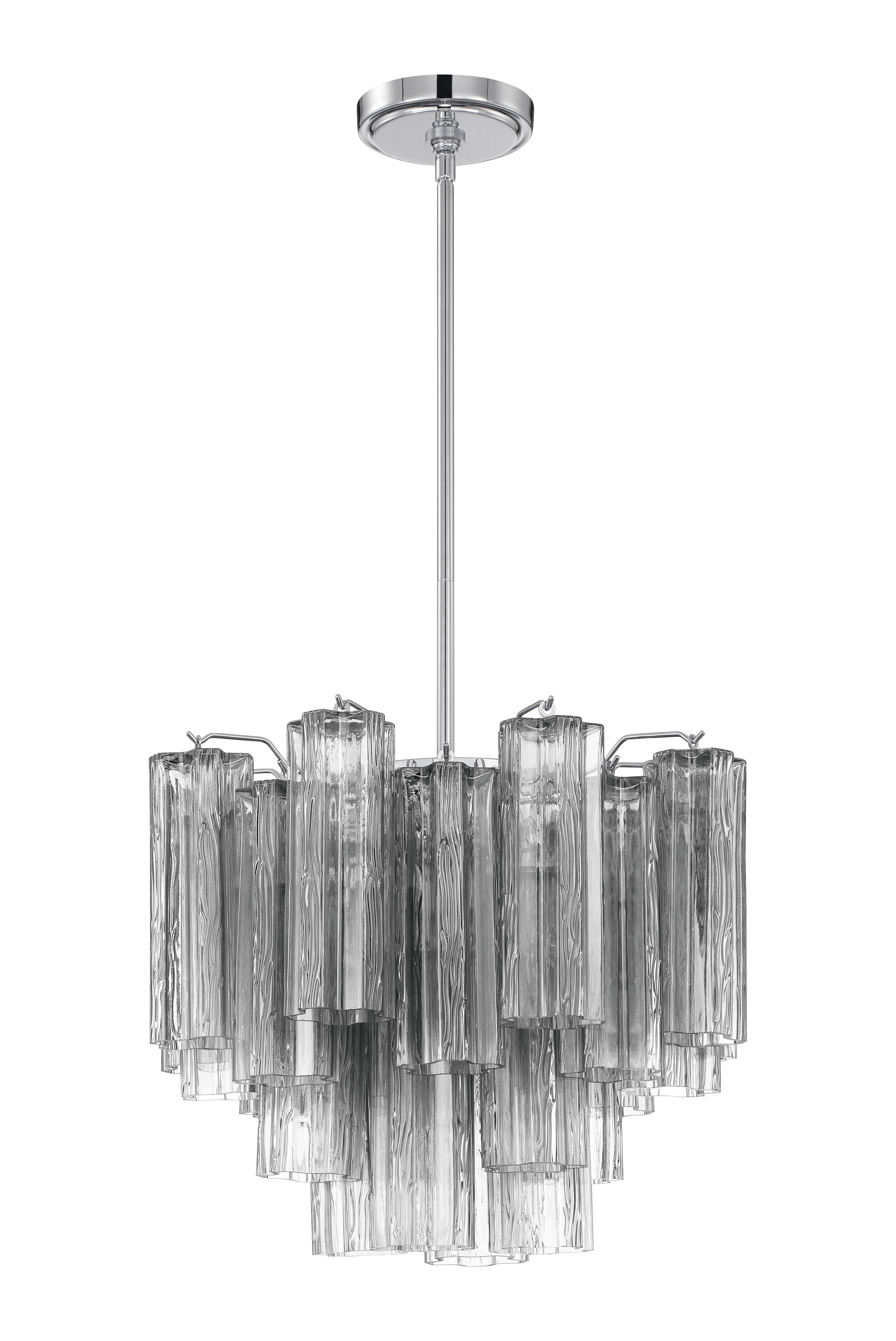 Crystorama Addis ADD-300-CH-SM – 17.75 Inch – 4 Light – Chandelier – Polished Chrome – Dry Rated