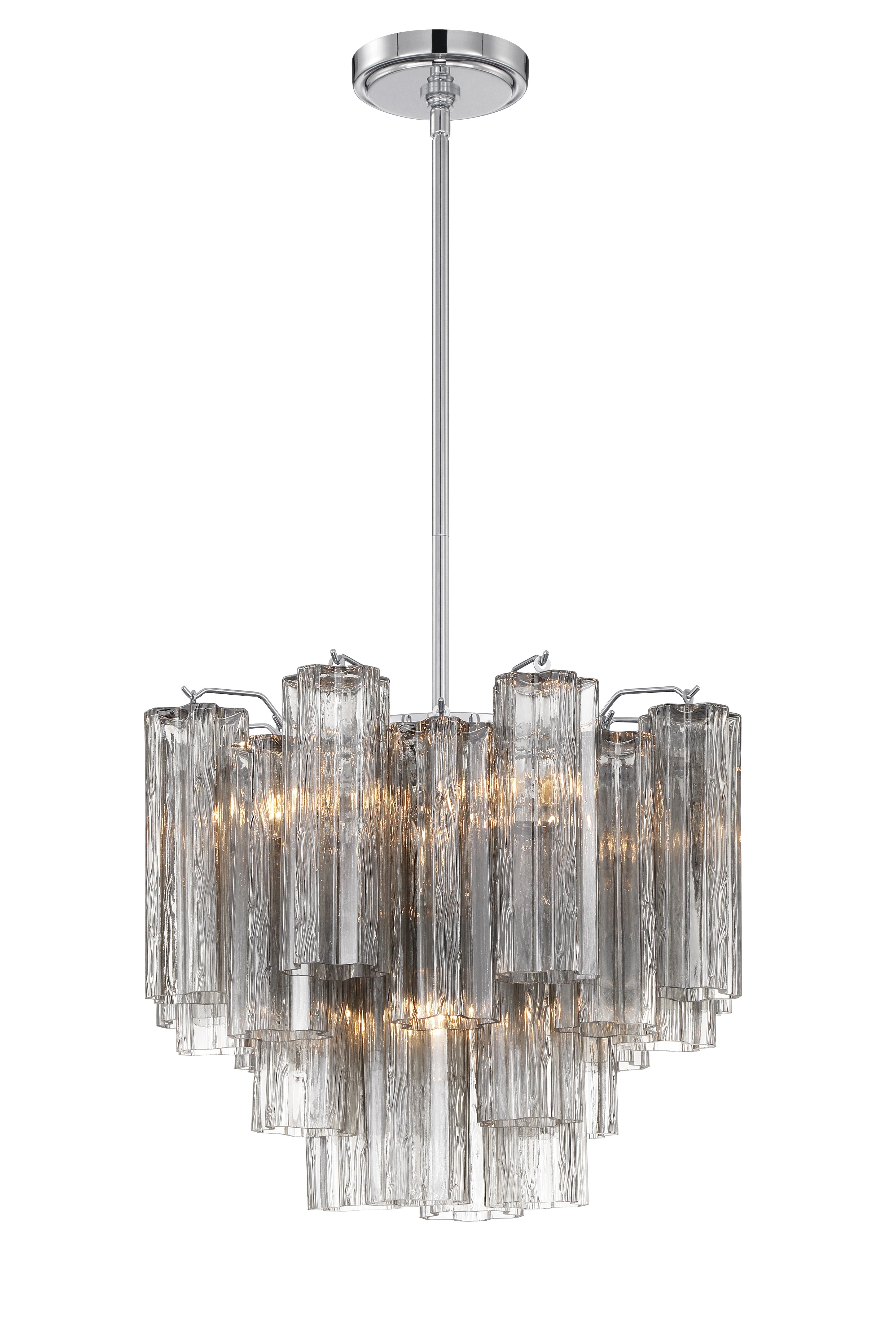 Crystorama Addis ADD-300-CH-SM – 17.75 Inch – 4 Light – Chandelier – Polished Chrome – Dry Rated
