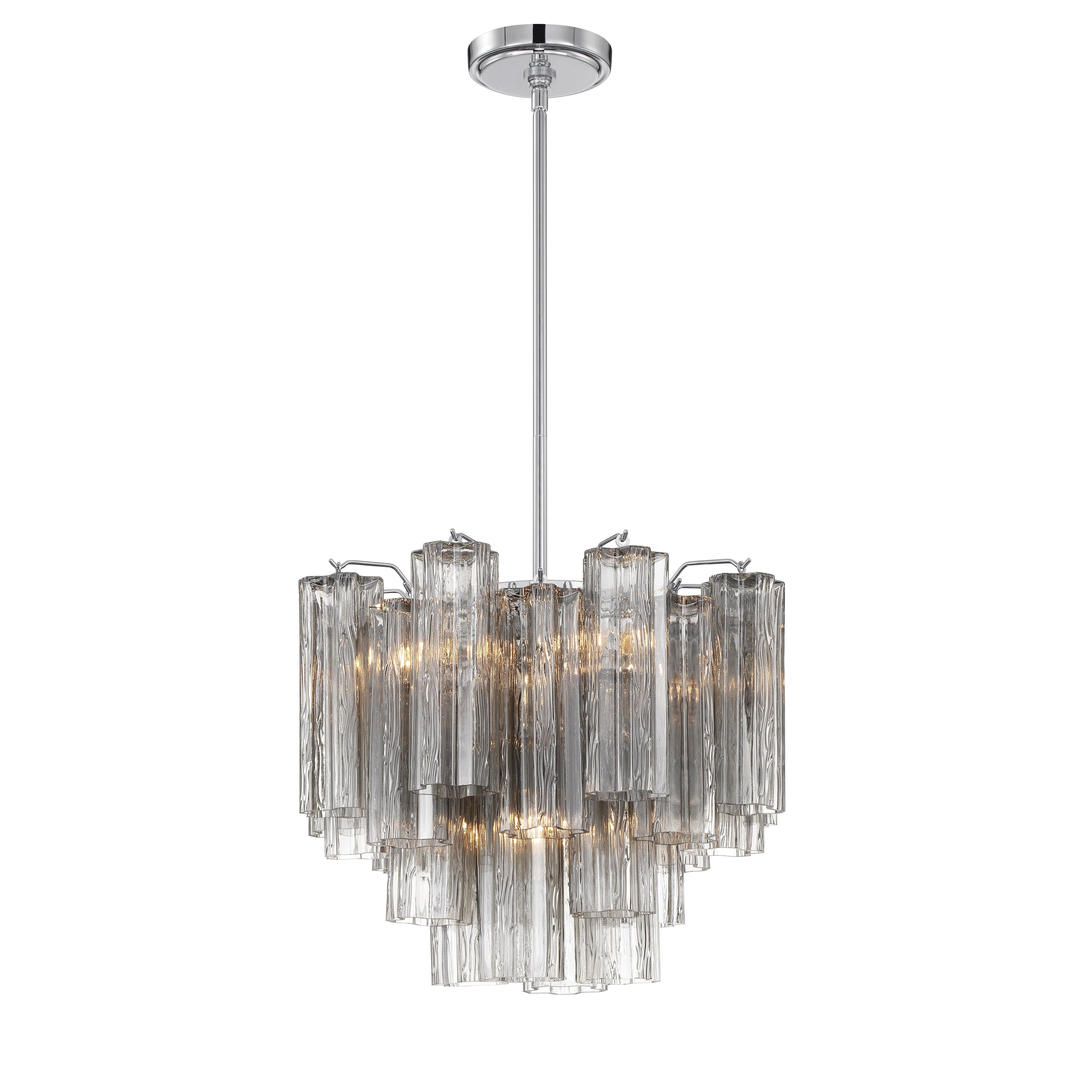 Crystorama Addis ADD-300-CH-SM – 17.75 Inch – 4 Light – Chandelier – Polished Chrome – Dry Rated