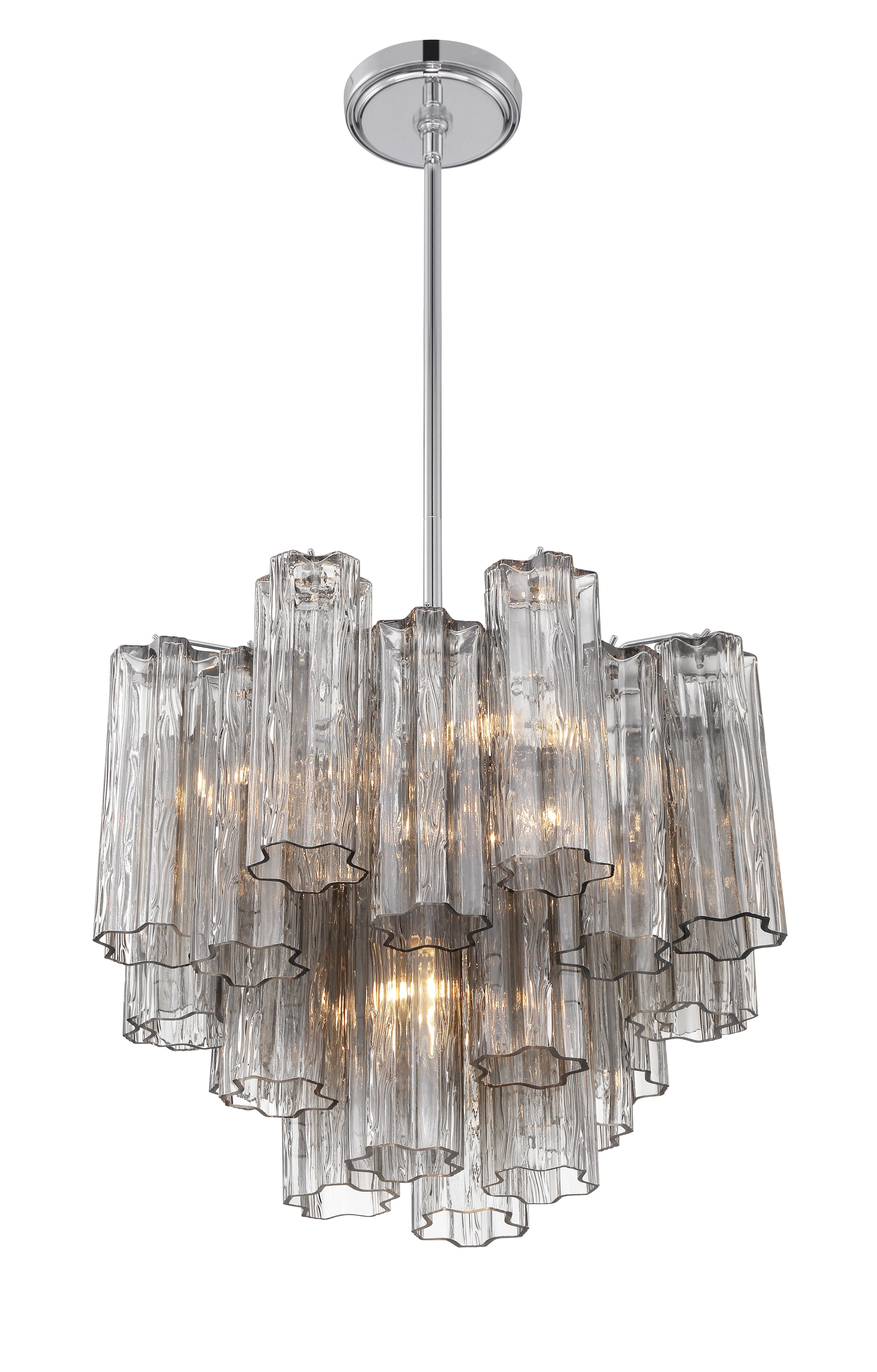 Crystorama Addis ADD-300-CH-SM – 17.75 Inch – 4 Light – Chandelier – Polished Chrome – Dry Rated