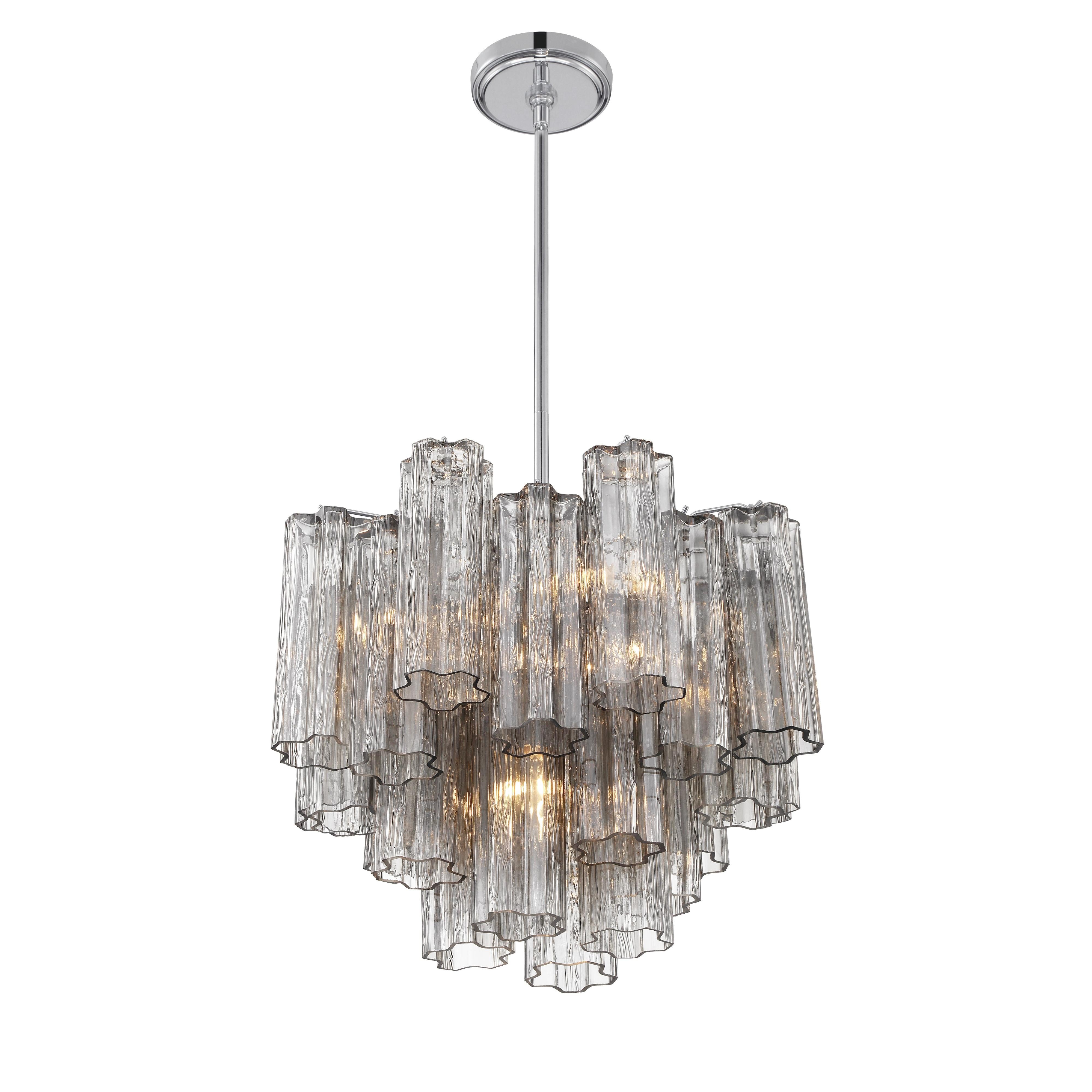 Crystorama Addis ADD-300-CH-SM – 17.75 Inch – 4 Light – Chandelier – Polished Chrome – Dry Rated