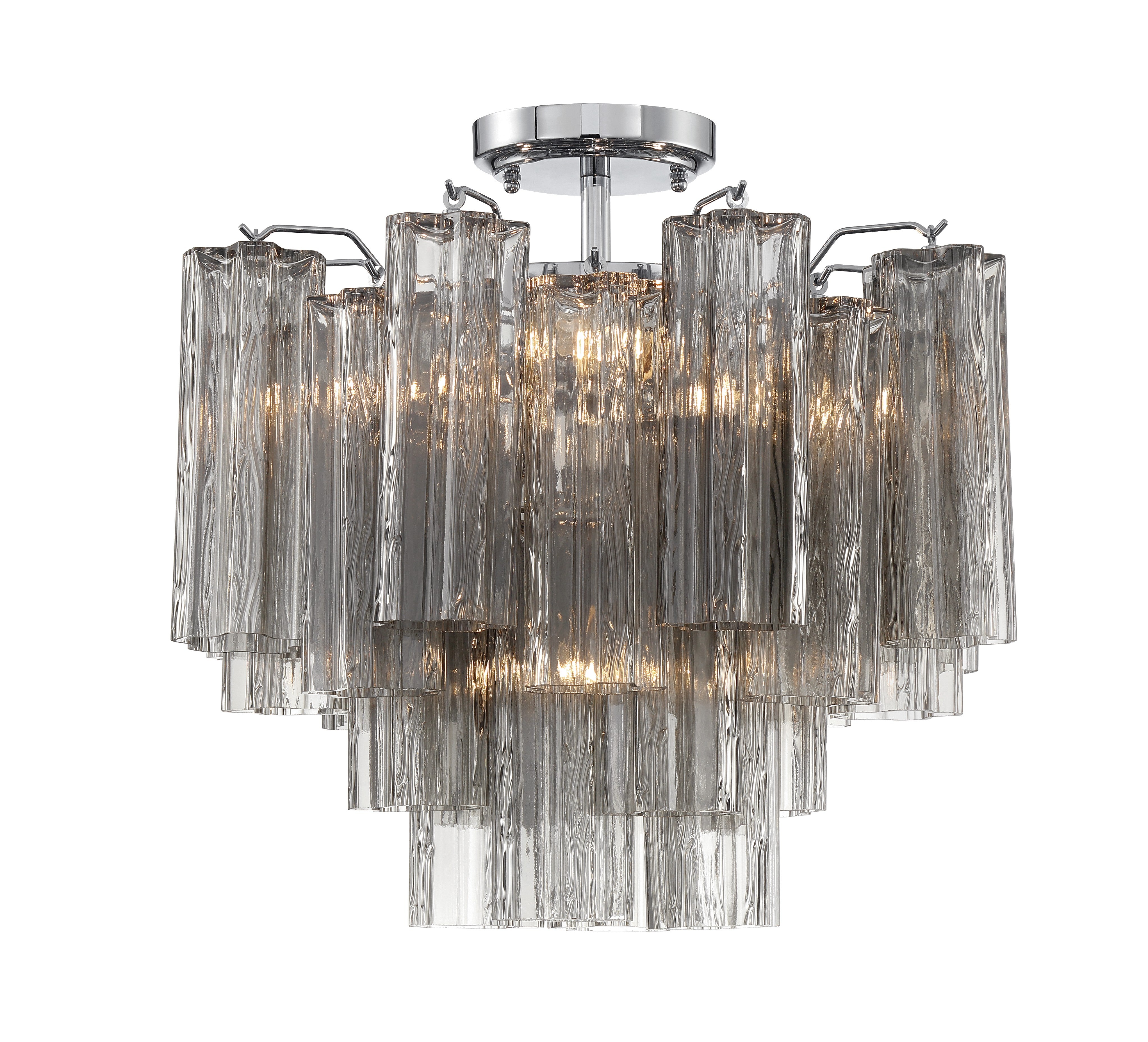 Crystorama Addis ADD-300-CH-SM_CEILING – 17.75 Inch – 4 Light – Semi Flush Mount Light – Polished Chrome – Dry Rated