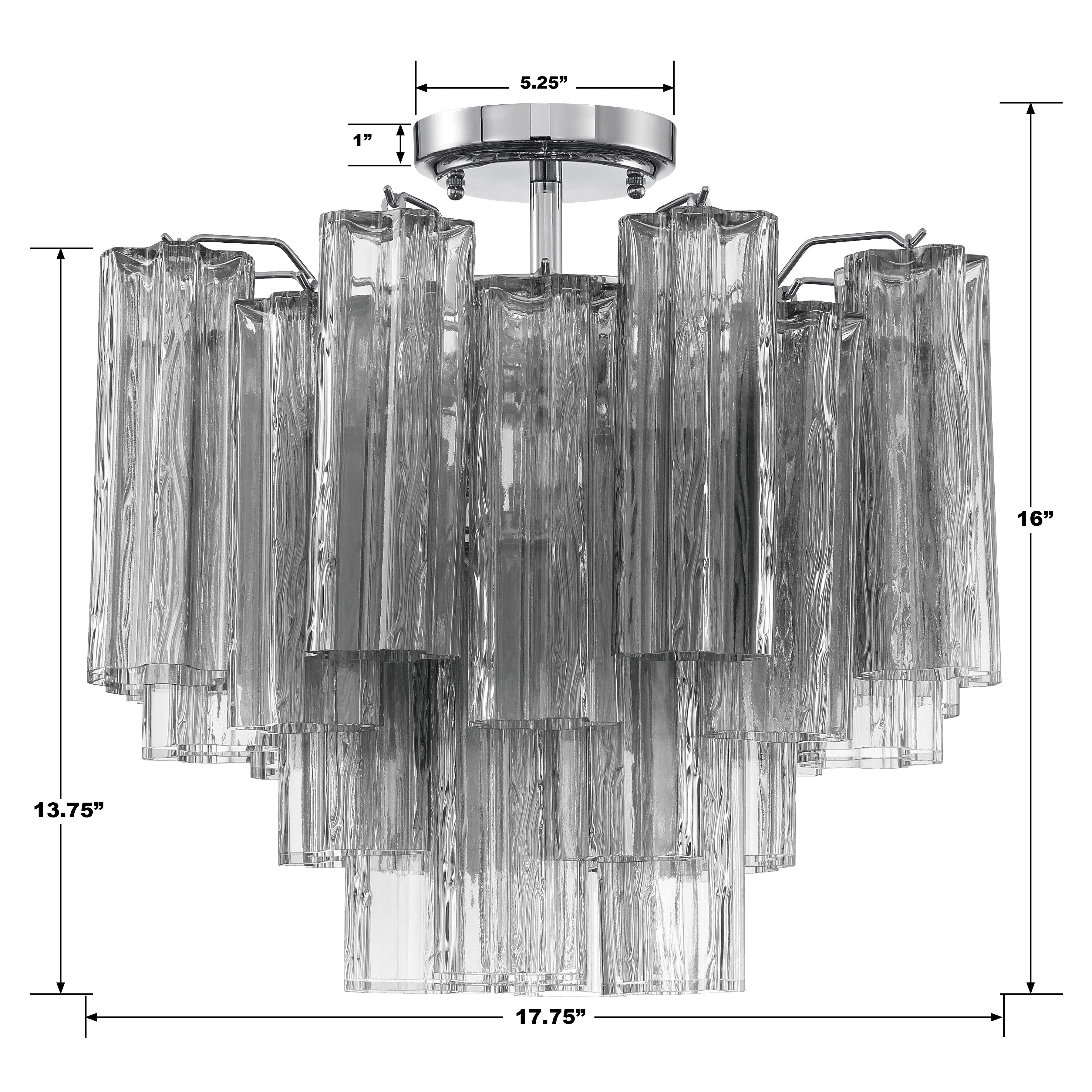 Crystorama Addis ADD-300-CH-SM_CEILING – 17.75 Inch – 4 Light – Semi Flush Mount Light – Polished Chrome – Dry Rated