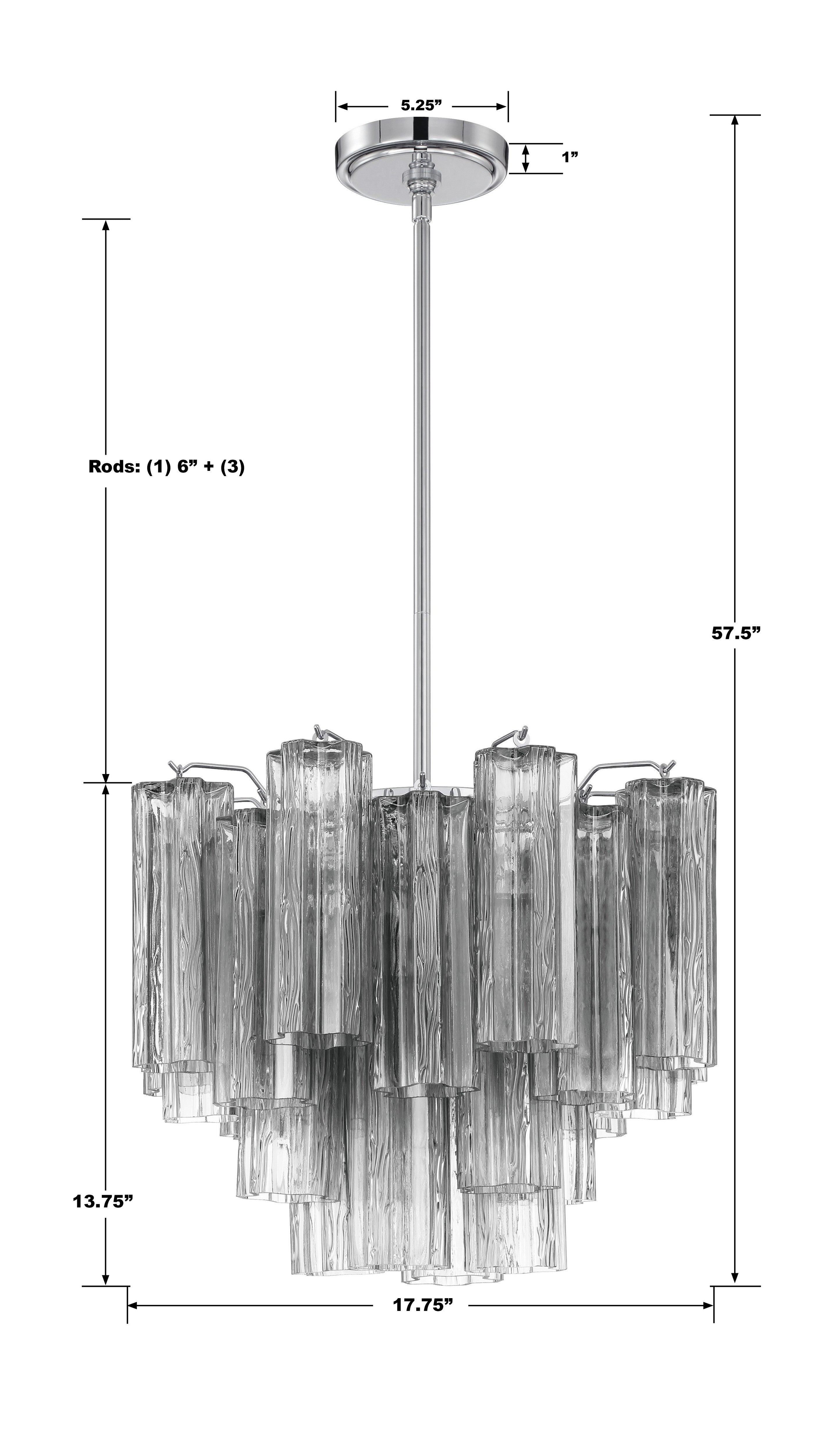Crystorama Addis ADD-300-CH-SM – 17.75 Inch – 4 Light – Chandelier – Polished Chrome – Dry Rated