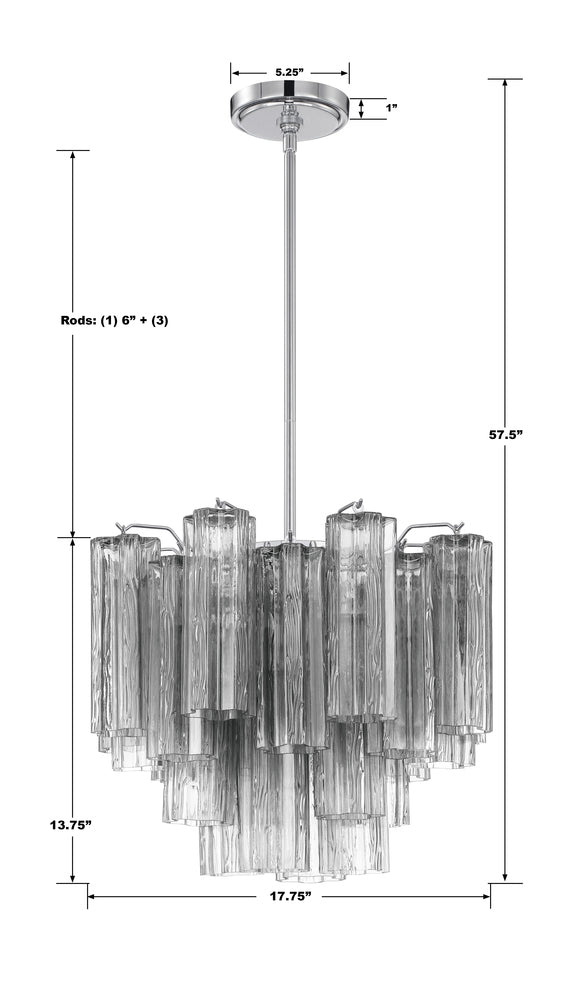 Crystorama ADDIS ADD-300-CH-SM Chandelier Modern - Polished Chrome