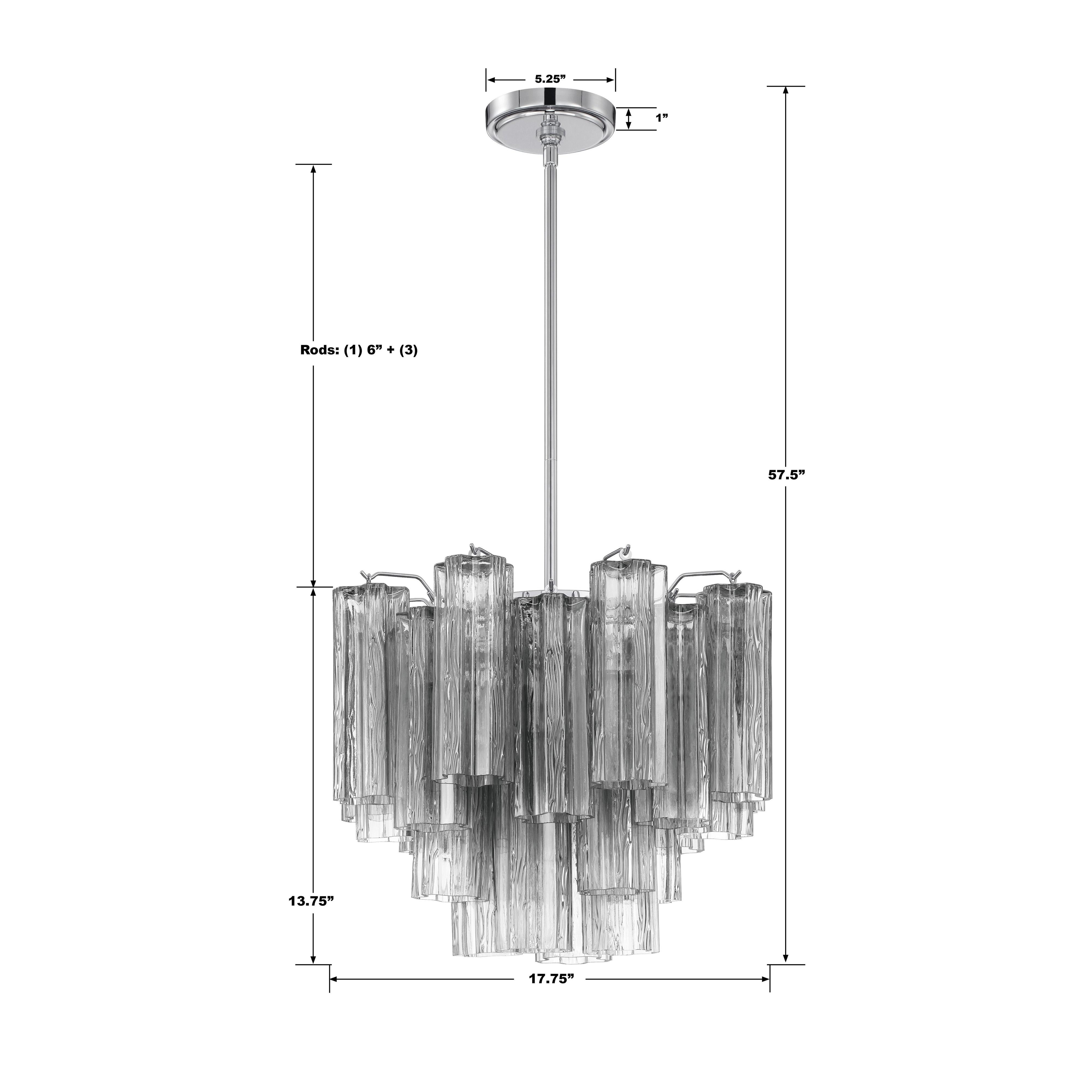 Crystorama Addis ADD-300-CH-SM – 17.75 Inch – 4 Light – Chandelier – Polished Chrome – Dry Rated