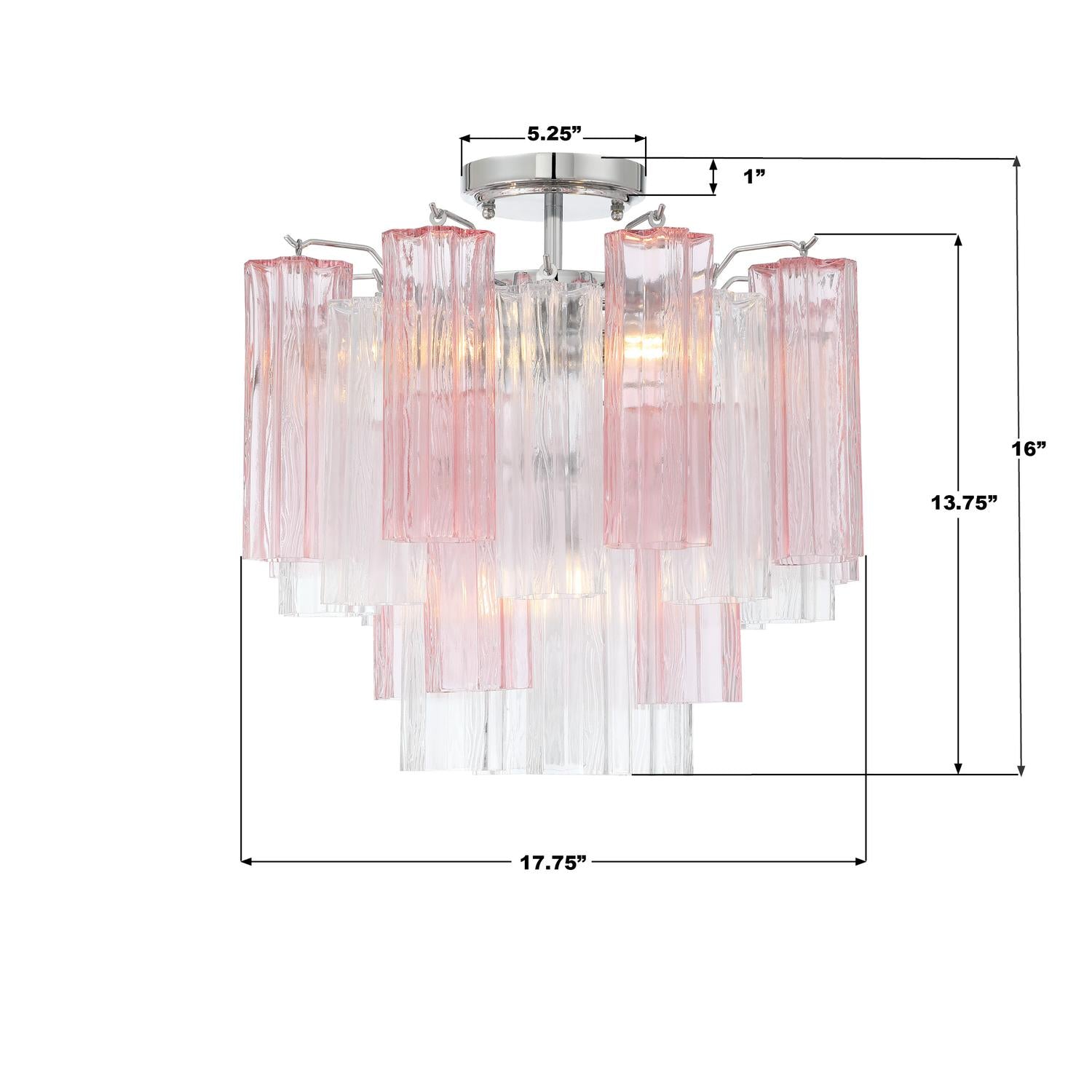 Crystorama Addis ADD-300-CH-SP_CEILING – 17.75 Inch – 4 Light – Semi Flush Mount Light – Polished Chrome – Dry Rated