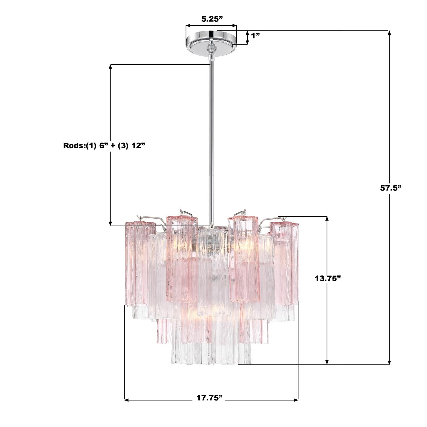 Crystorama Addis ADD-300-CH-SP – 17.75 Inch – 4 Light – Chandelier – Polished Chrome – Dry Rated