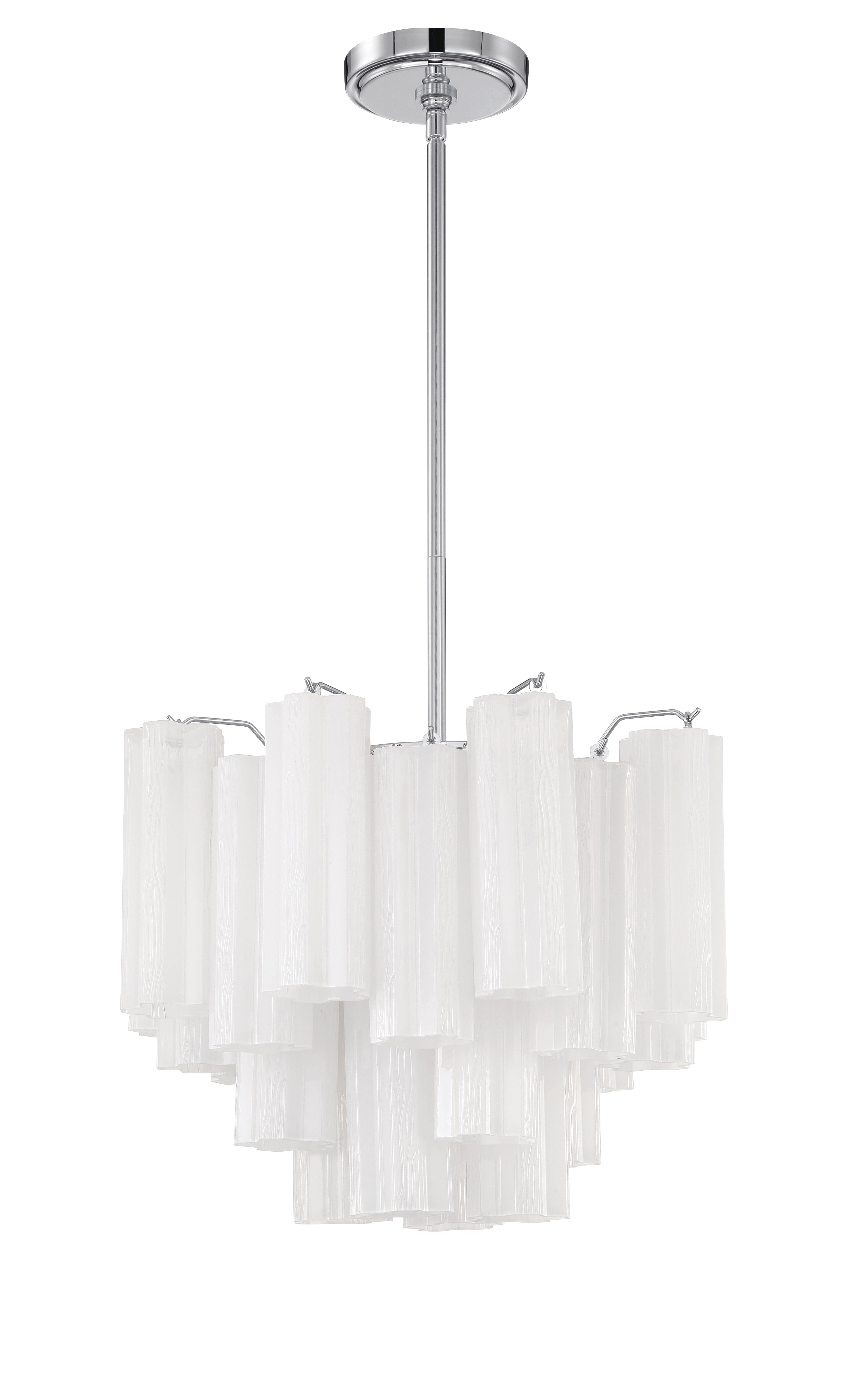 Crystorama Addis ADD-300-CH-WH – 17.75 Inch – 4 Light – Chandelier – Polished Chrome – Dry Rated