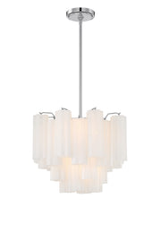 Crystorama Addis ADD-300-CH-WH – 17.75 Inch – 4 Light – Chandelier – Polished Chrome – Dry Rated