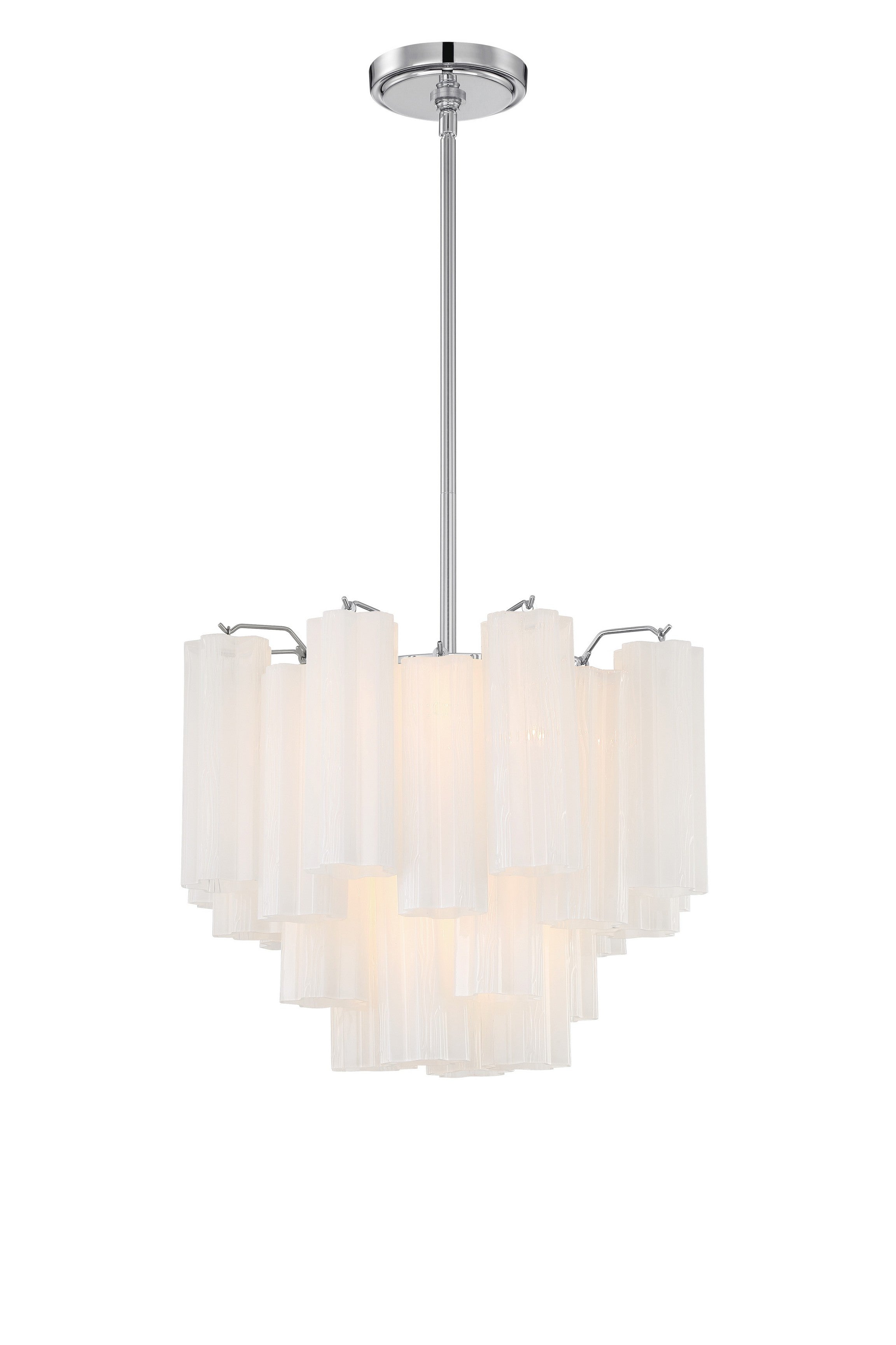 Crystorama Addis ADD-300-CH-WH – 17.75 Inch – 4 Light – Chandelier – Polished Chrome – Dry Rated