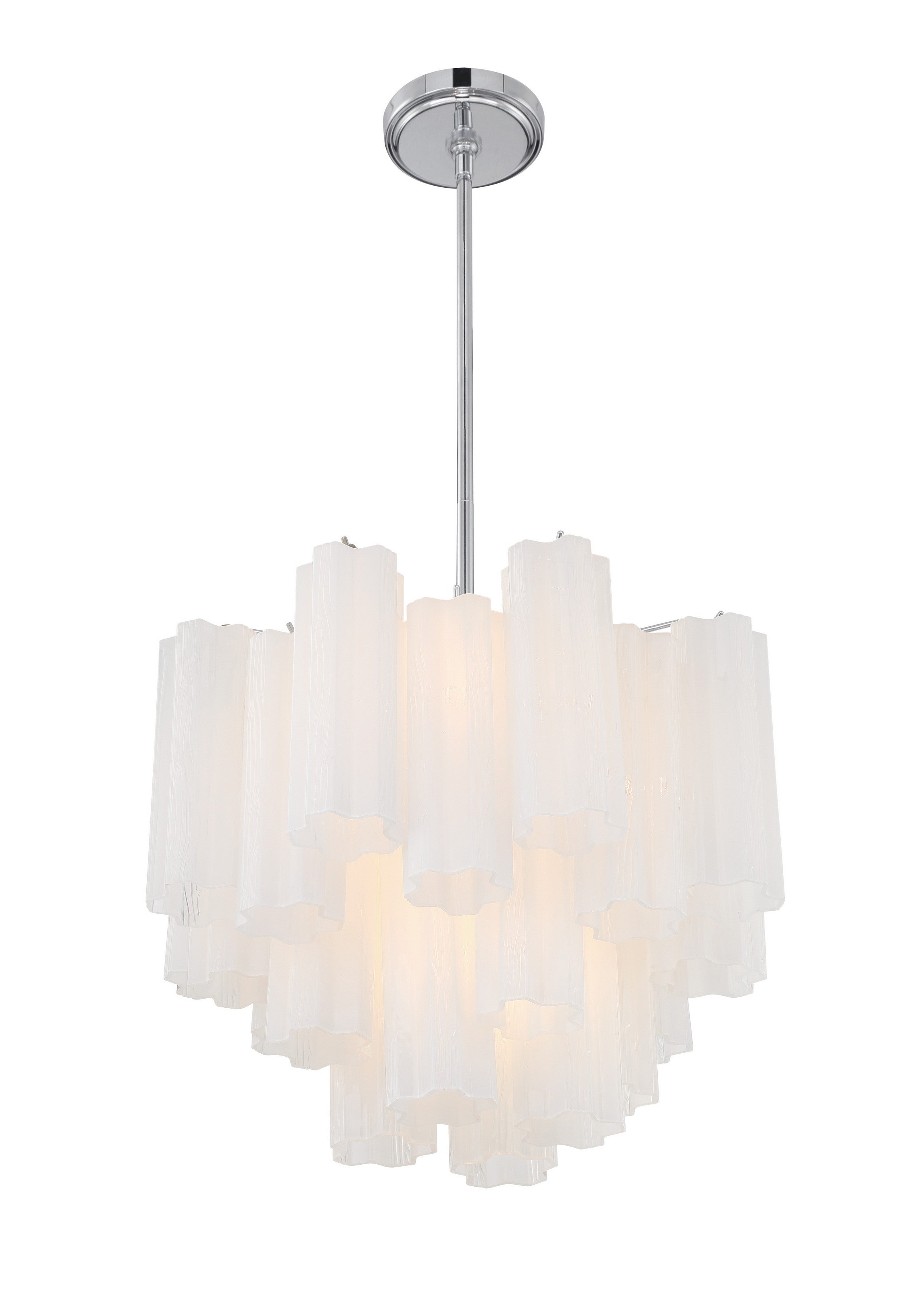 Crystorama Addis ADD-300-CH-WH – 17.75 Inch – 4 Light – Chandelier – Polished Chrome – Dry Rated