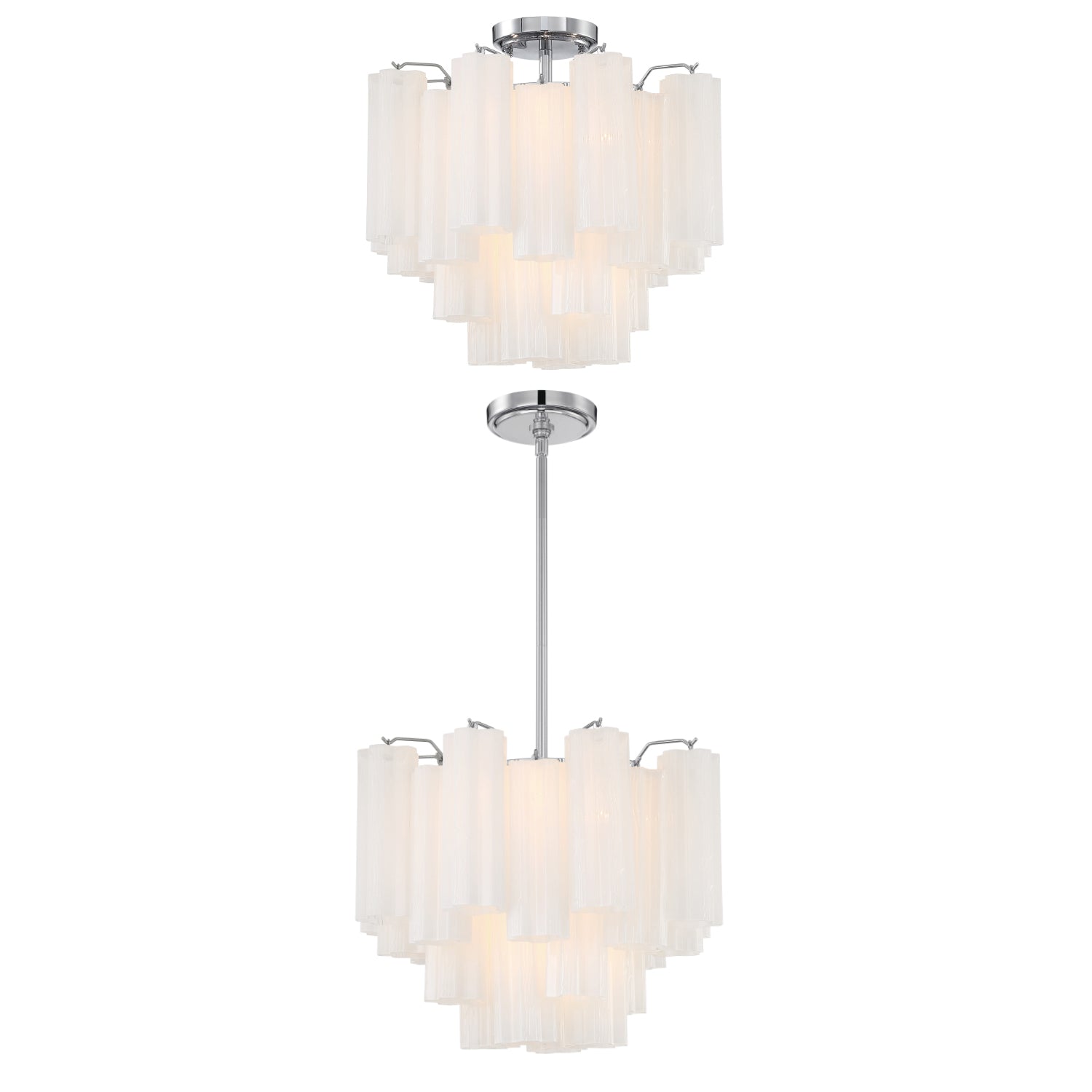 Crystorama Addis ADD-300-CH-WH – 17.75 Inch – 4 Light – Chandelier – Polished Chrome – Dry Rated