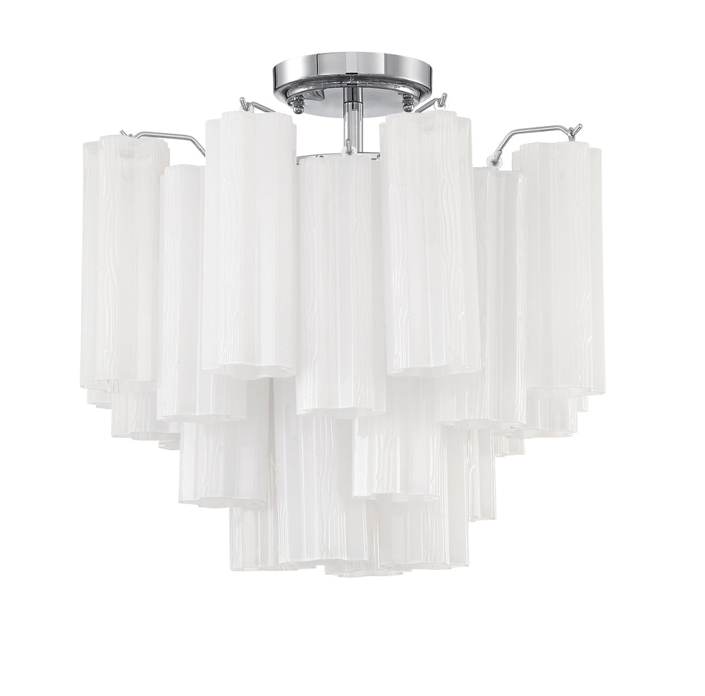 Crystorama ADDIS ADD-300-CH-WH_CEILING Flush Mount Modern - Polished Chrome