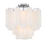 Crystorama Addis ADD-300-CH-WH_CEILING – 17.75 Inch – 4 Light – Semi Flush Mount Light – Polished Chrome – Dry Rated